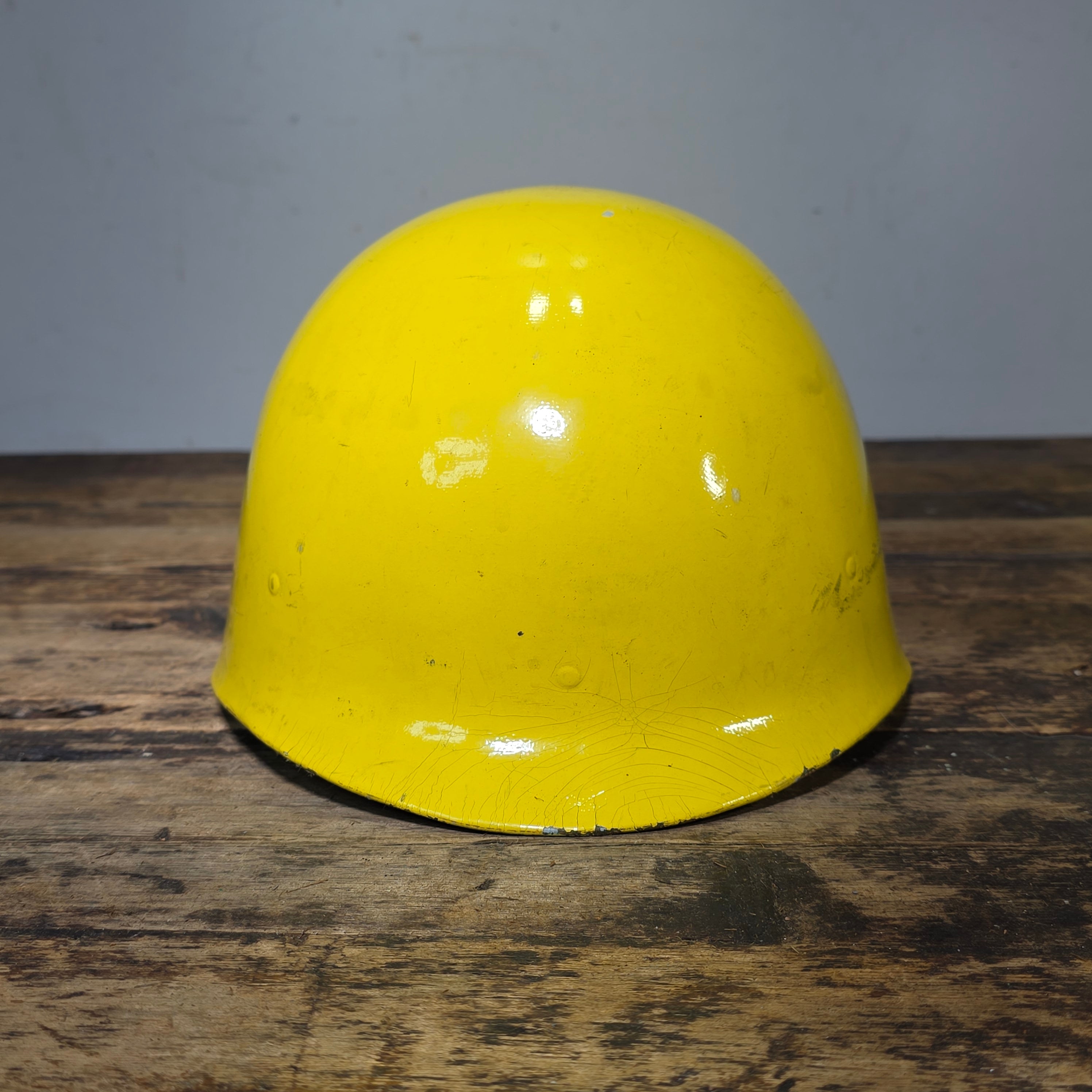 WWII M1 Helmet Liner Firestone Vietnam Era Reissue Civil Use Yellow Painted 29