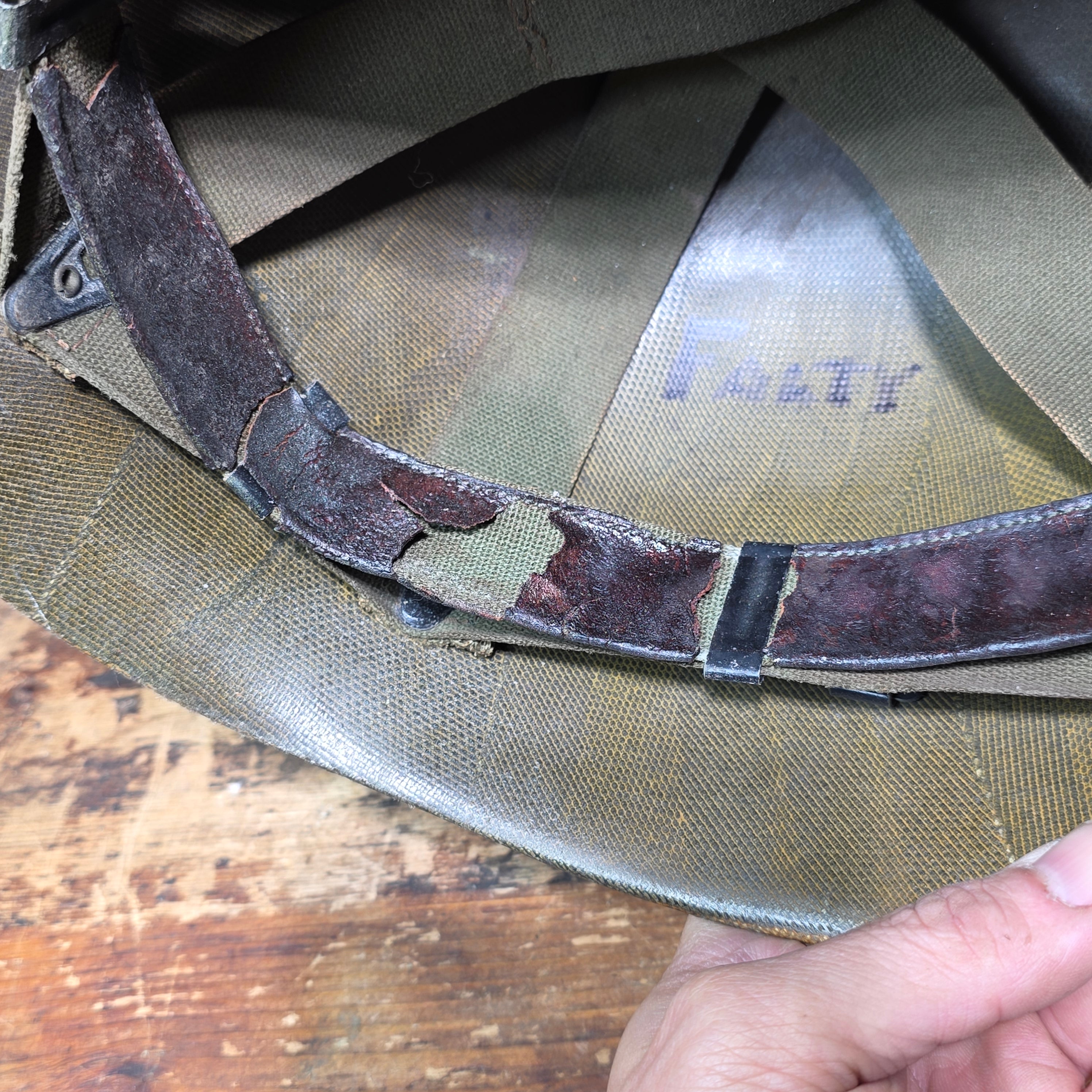 WWII M1 Helmet Liner Firestone Vietnam Era Reissue Civil Use Yellow Painted 29