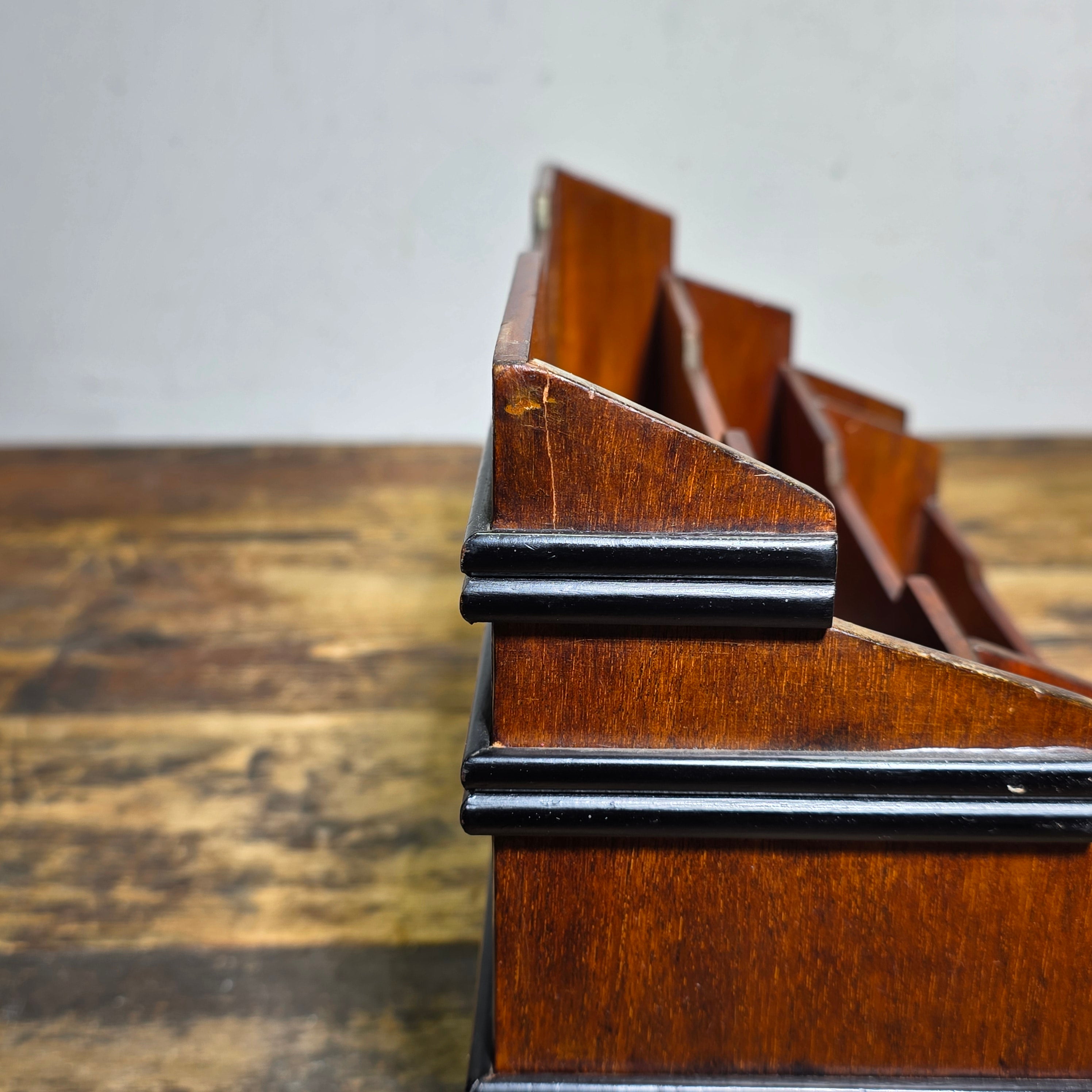 Selamat Designs 3-Tier Mahogany Finish Wooden Letter Holder Desk Organizer
