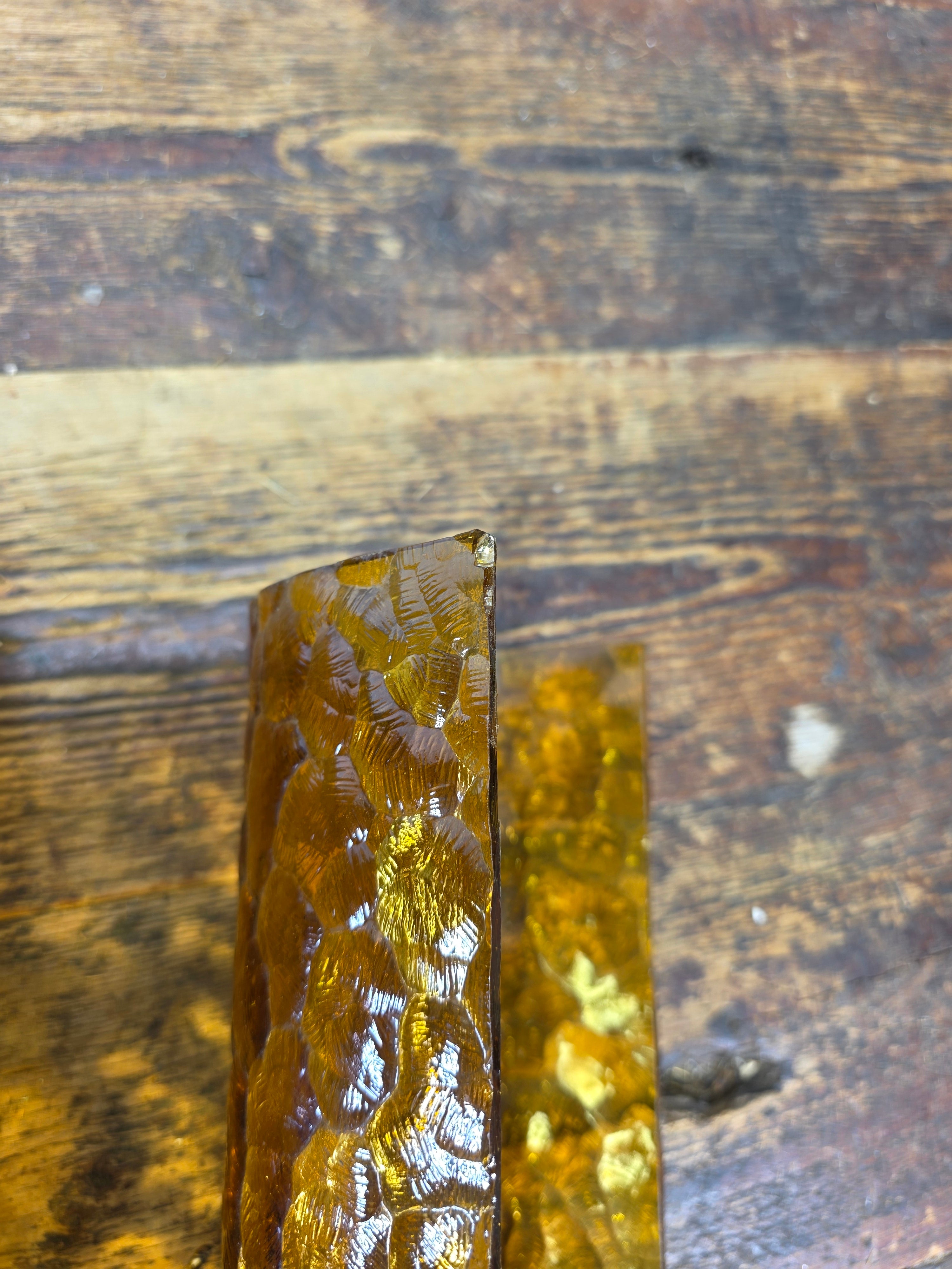 Vintage Mid Century Amber Textured Glass Swag Lamp Pendant Light MCM 60s Huge