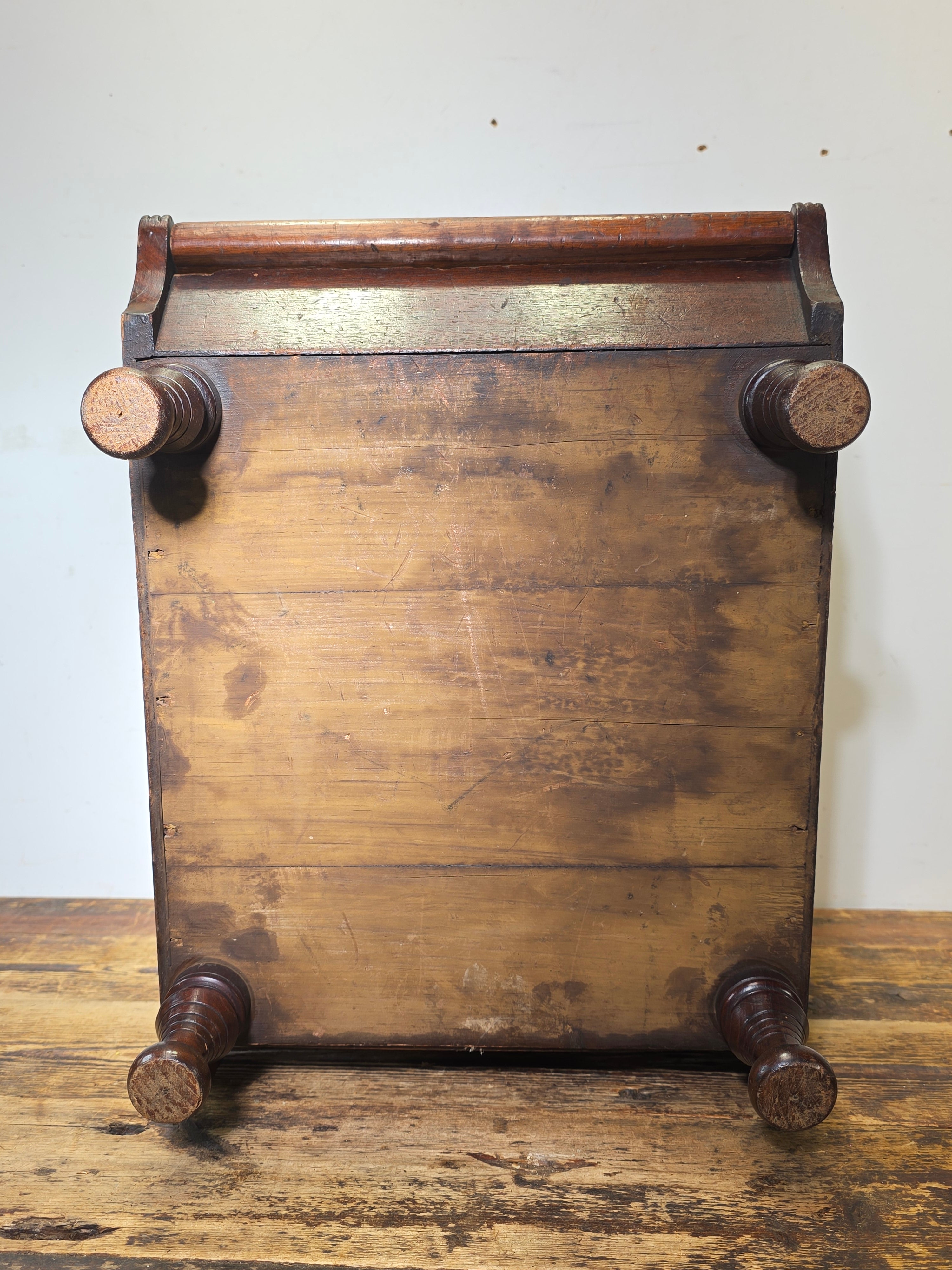 Antique Victorian Oak Coal Scuttle Box Brass Handle w/ Shovel 1900s
