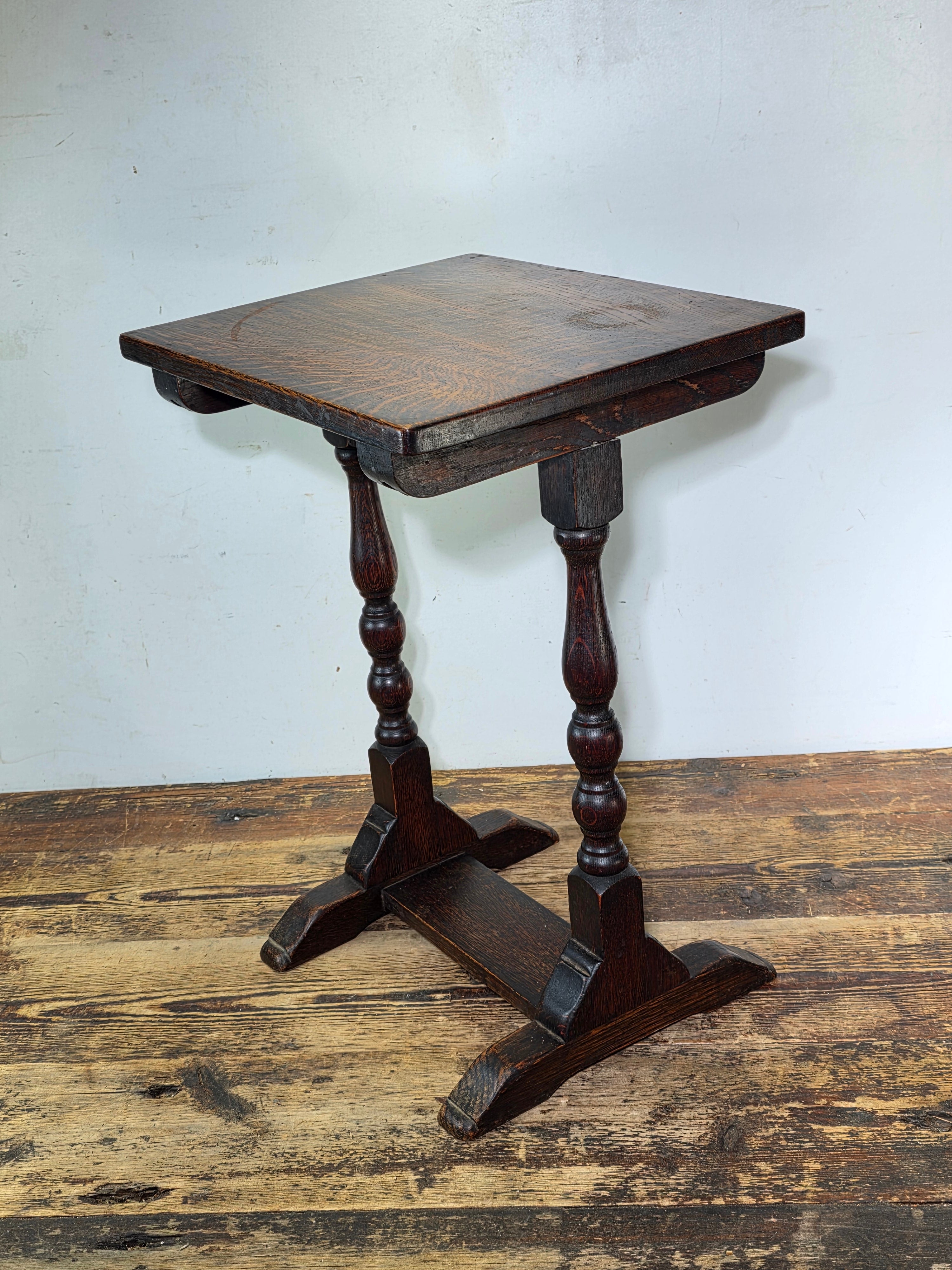 Antique English Nest of 3 Tables WWII CC41 Oak Jacobean Utility Side End Set