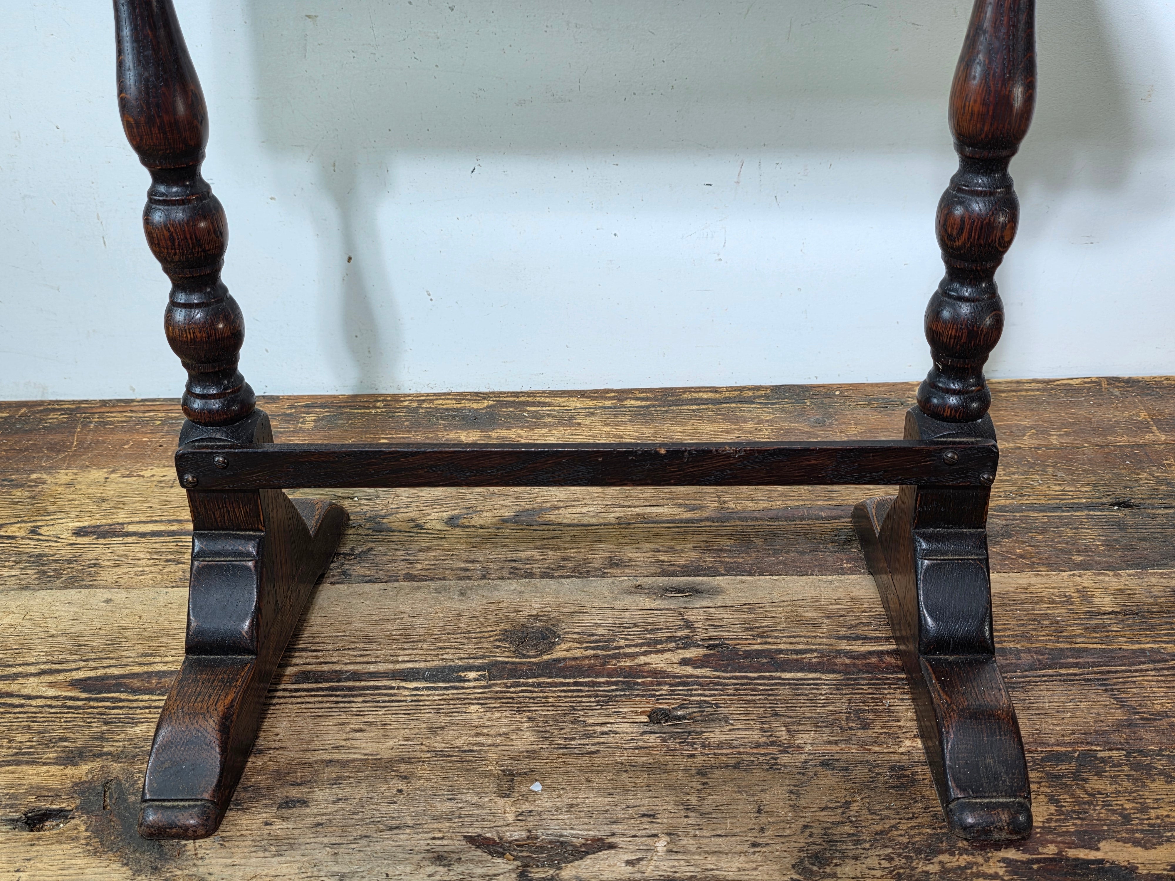 Antique English Nest of 3 Tables WWII CC41 Oak Jacobean Utility Side End Set