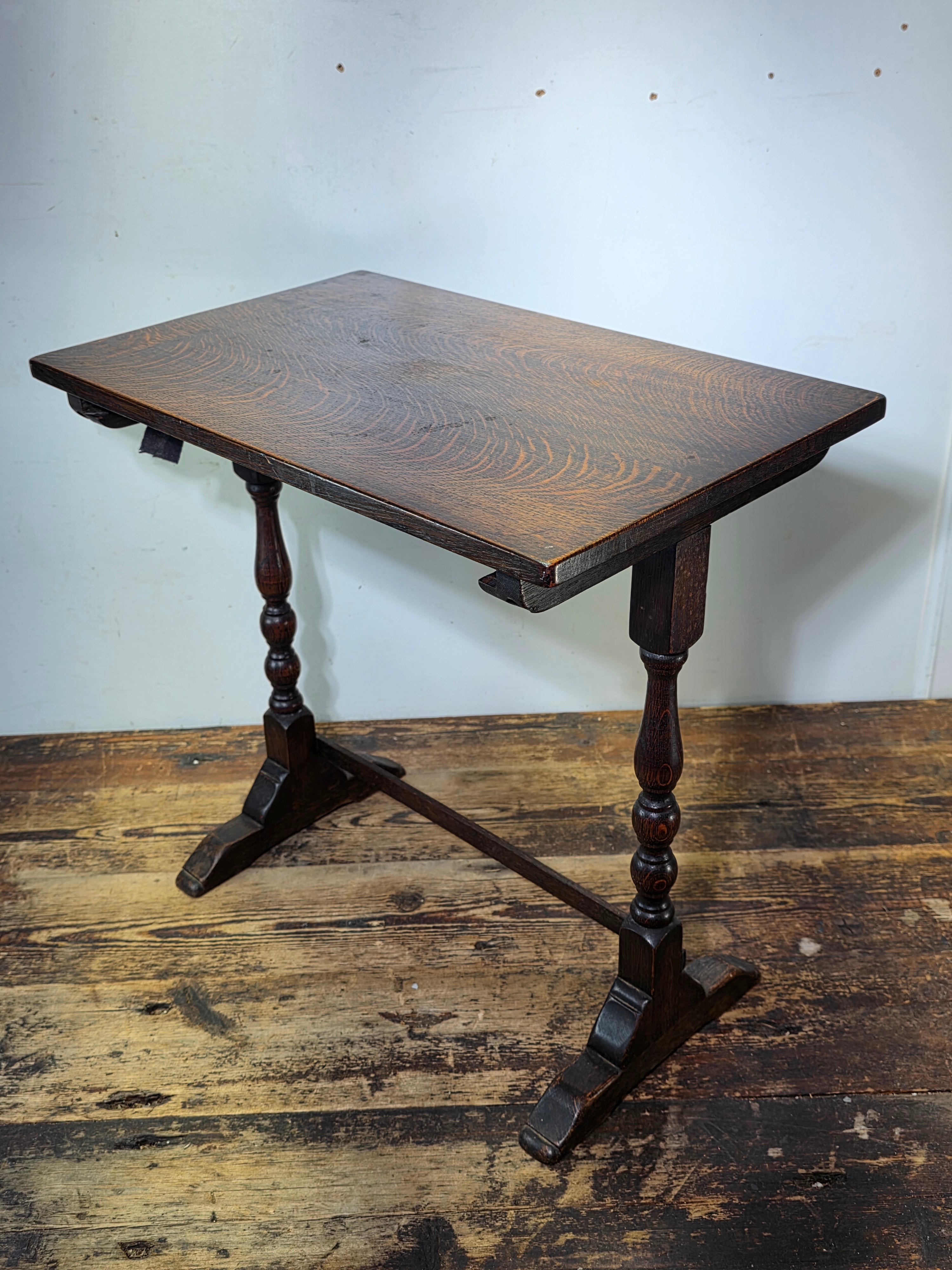 Antique English Nest of 3 Tables WWII CC41 Oak Jacobean Utility Side End Set