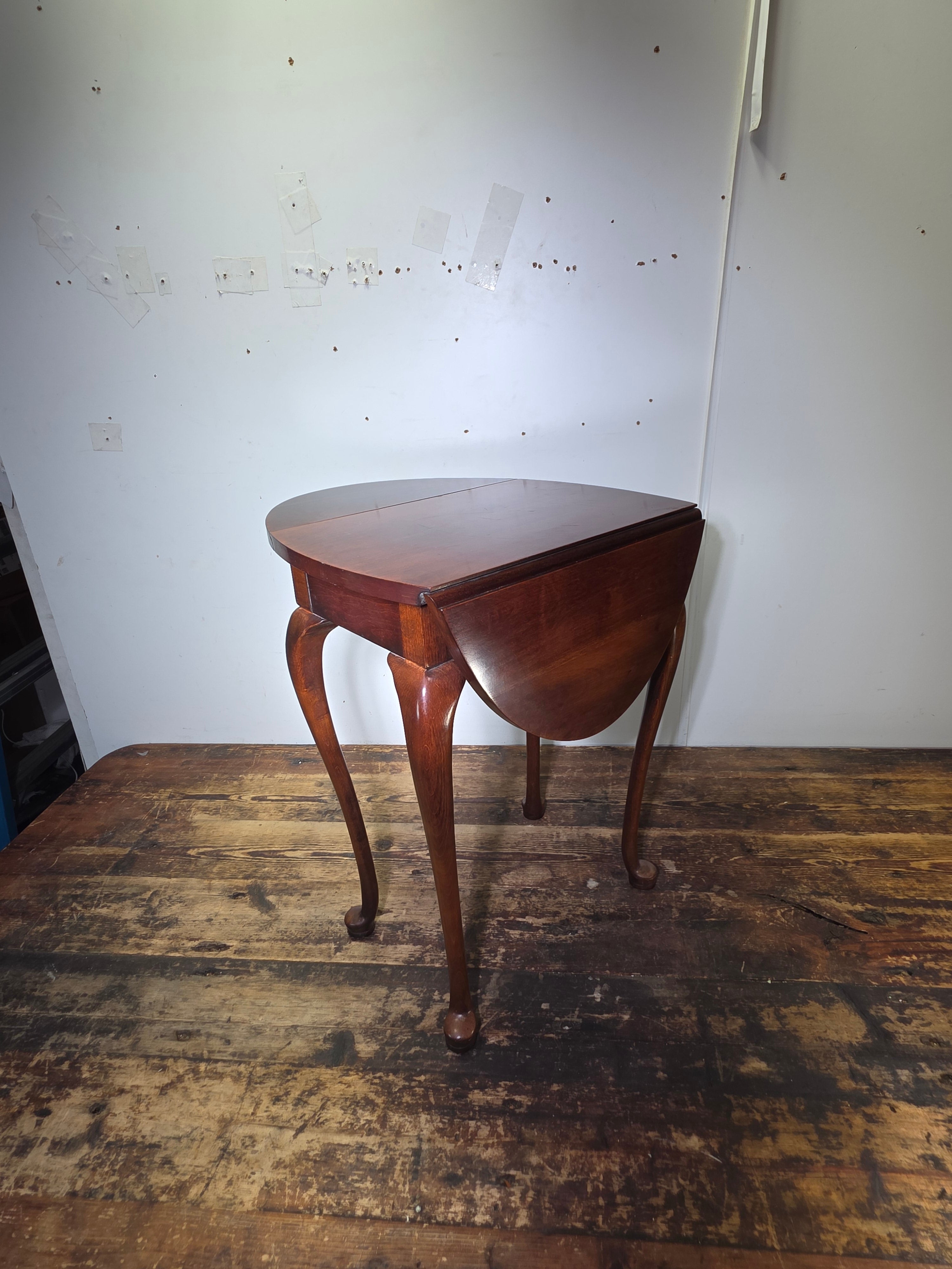 Vintage Carl Forslund Drop Leaf Side Table Walnut Queen Anne Grand Rapids MI 50s