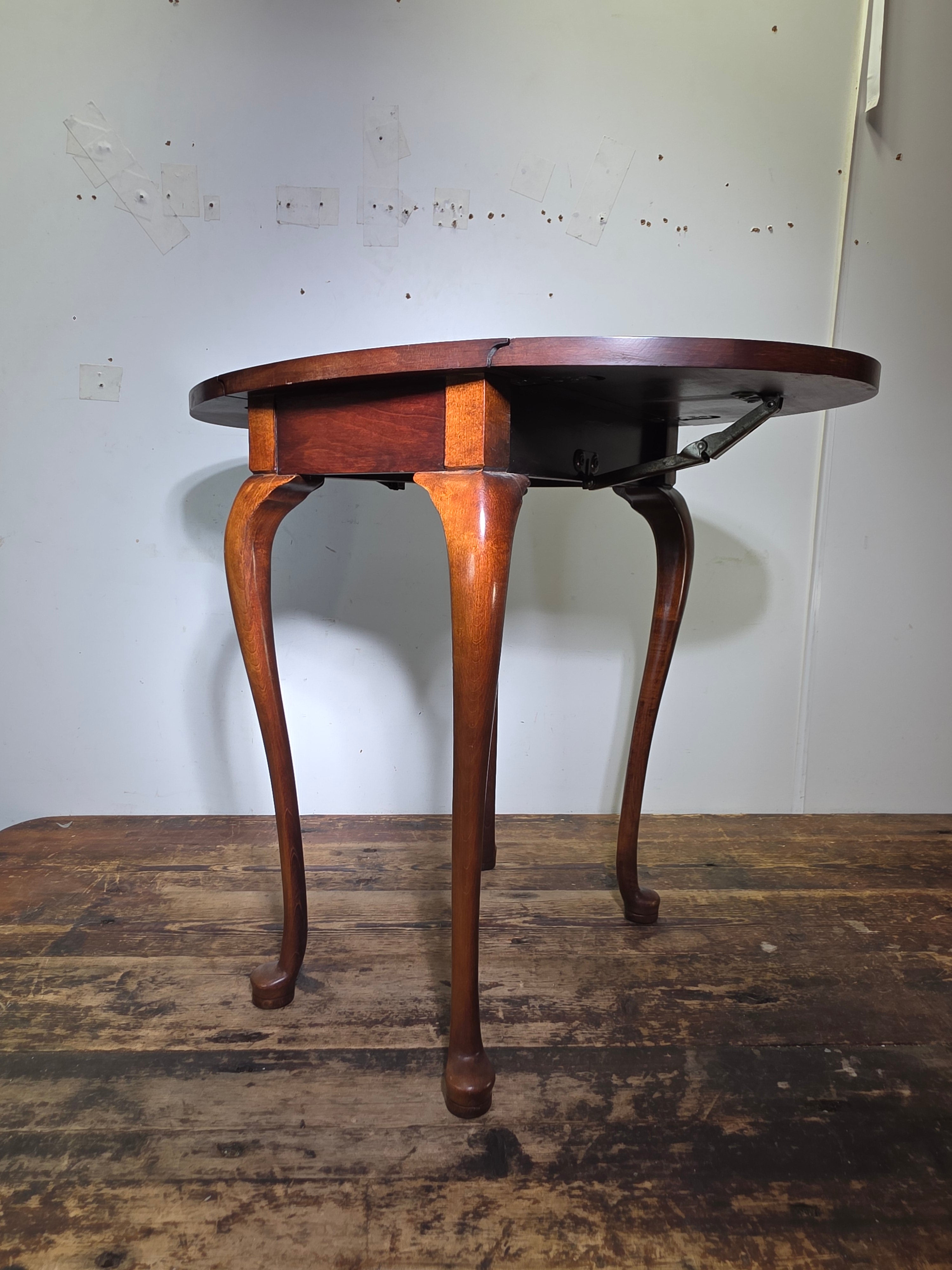 Vintage Carl Forslund Drop Leaf Side Table Walnut Queen Anne Grand Rapids MI 50s