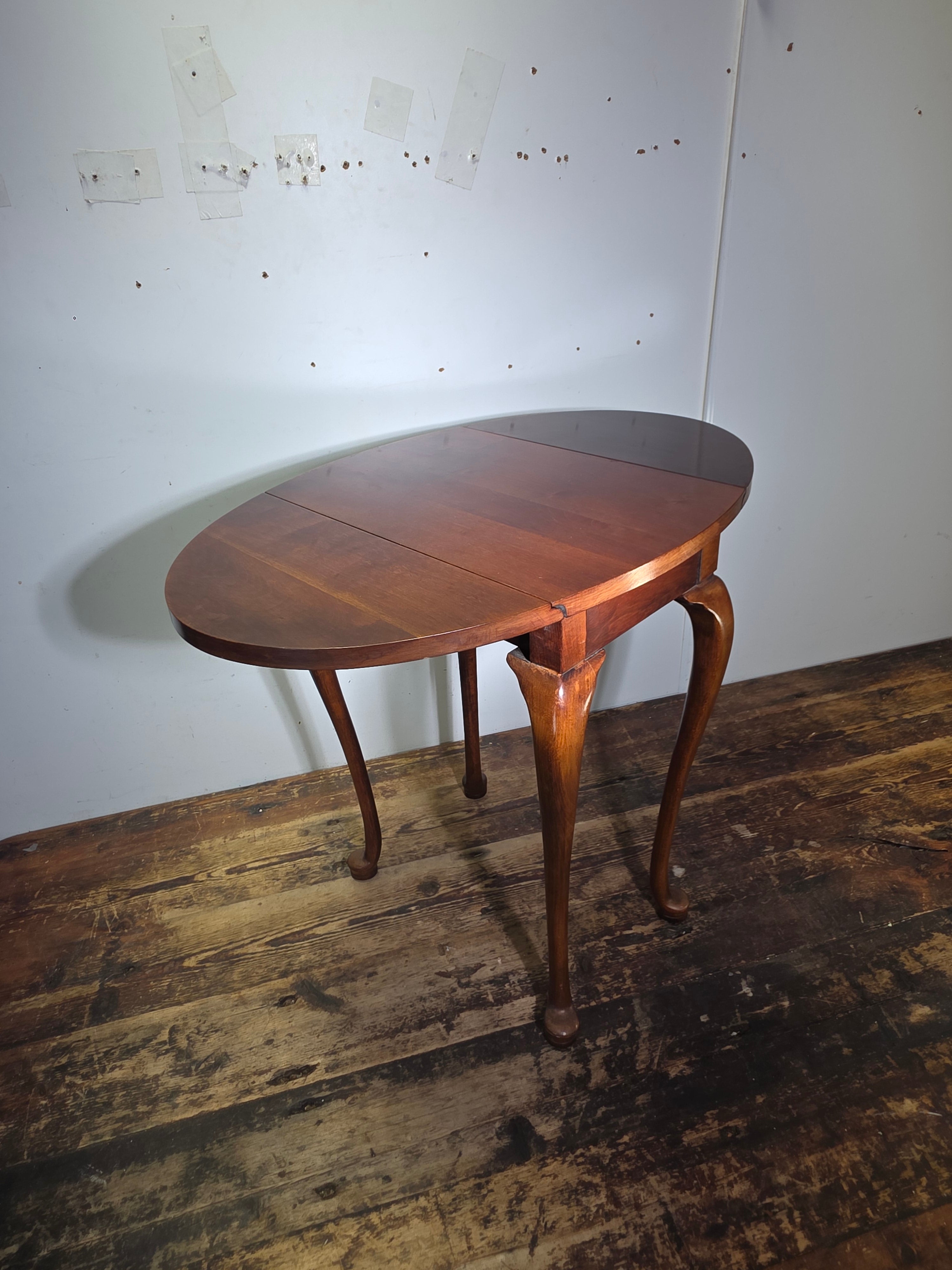 Vintage Carl Forslund Drop Leaf Side Table Walnut Queen Anne Grand Rapids MI 50s