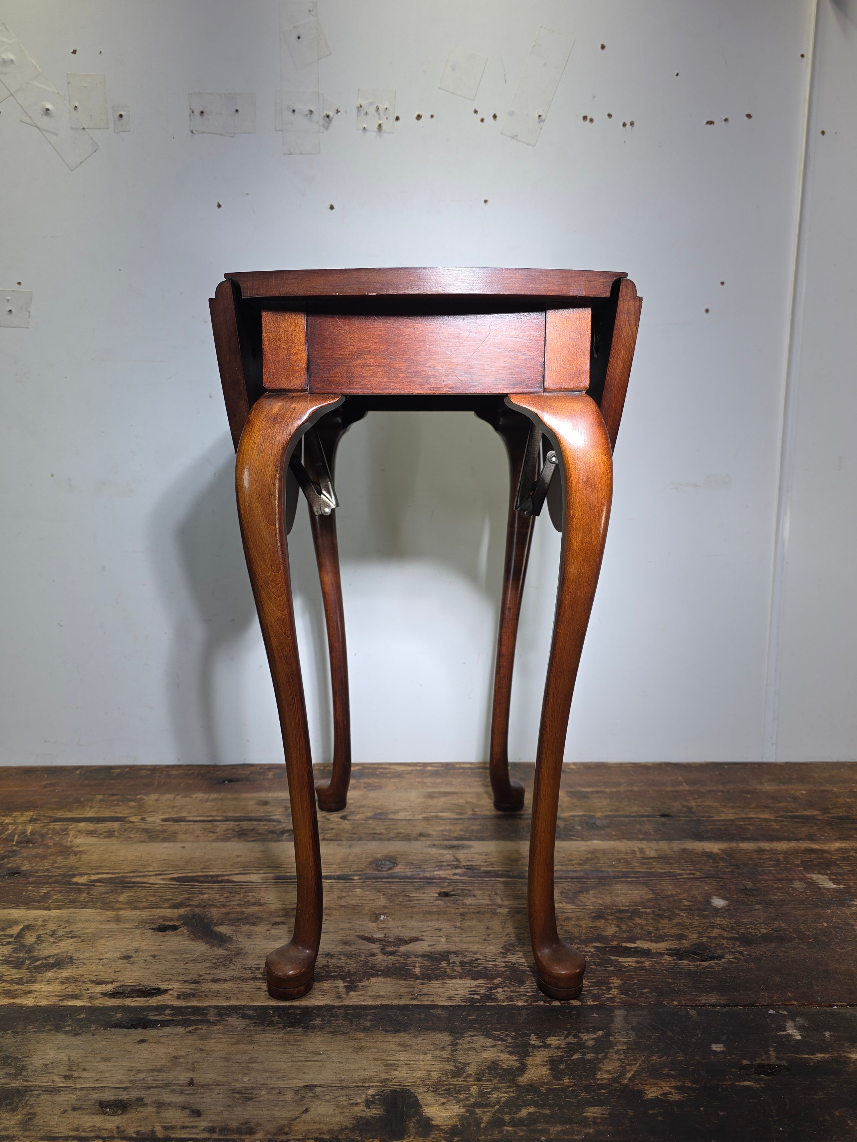 Vintage Carl Forslund Drop Leaf Side Table Walnut Queen Anne Grand Rapids MI 50s