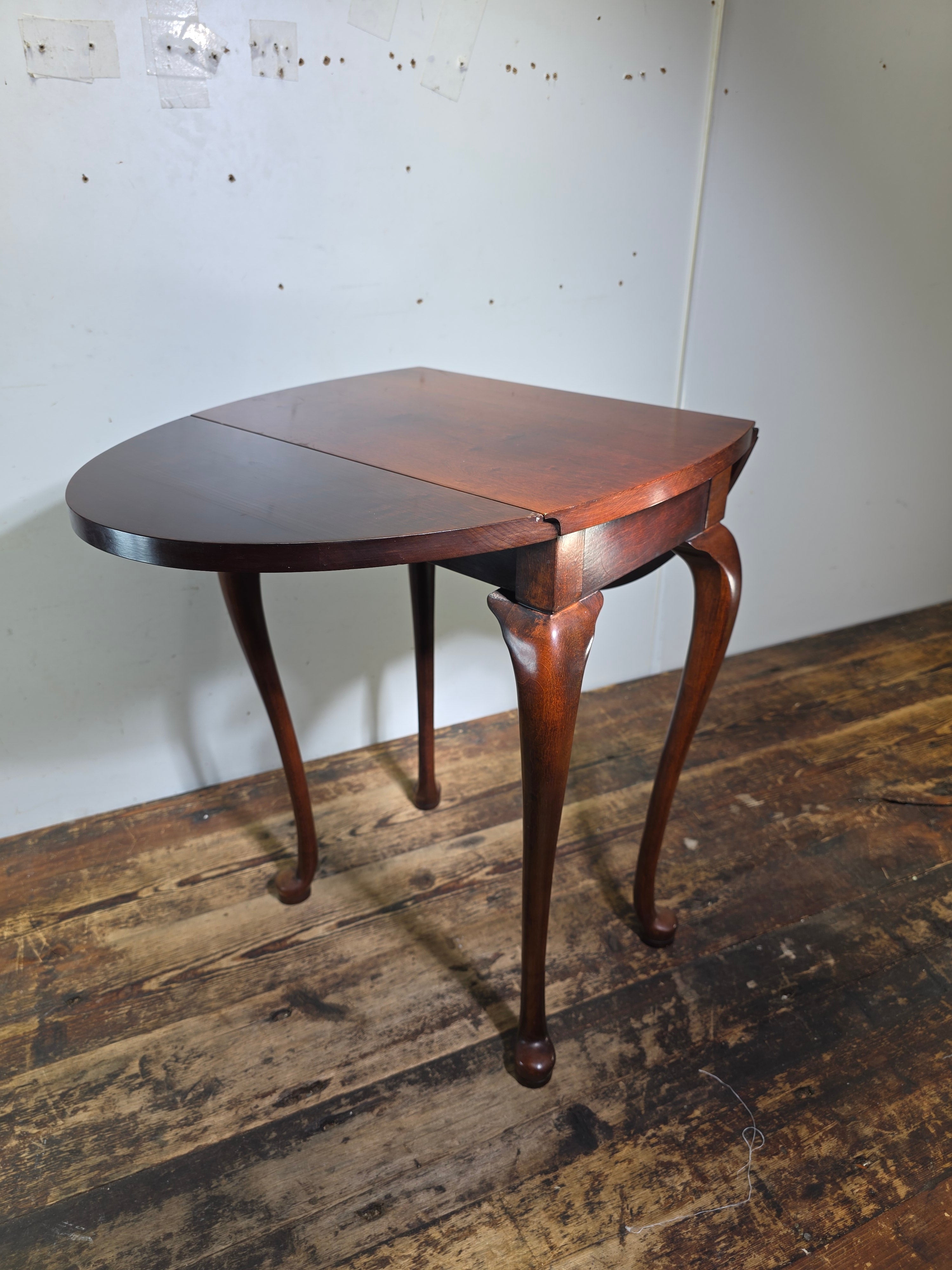 Vintage Carl Forslund Drop Leaf Side Table Walnut Queen Anne Grand Rapids MI 50s