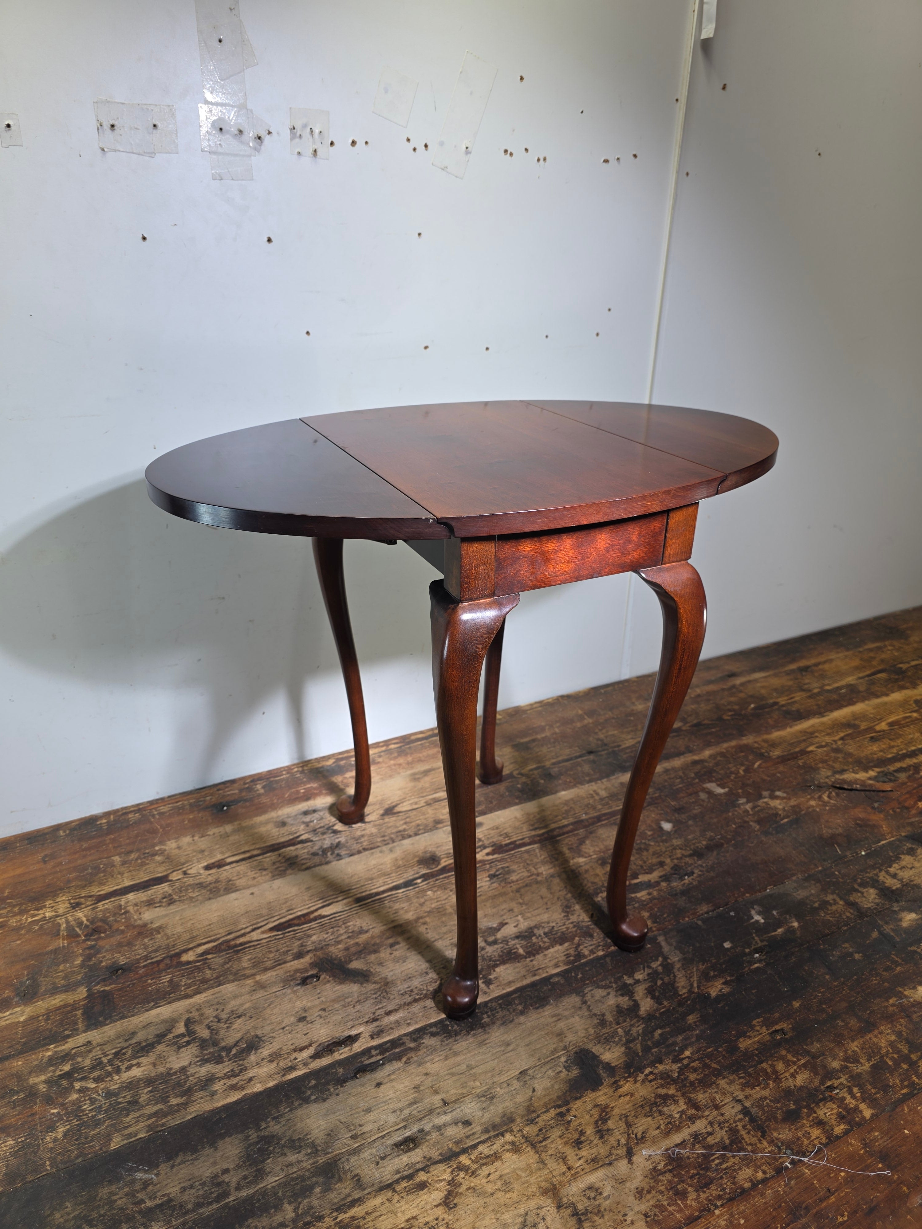 Vintage Carl Forslund Drop Leaf Side Table Walnut Queen Anne Grand Rapids MI 50s