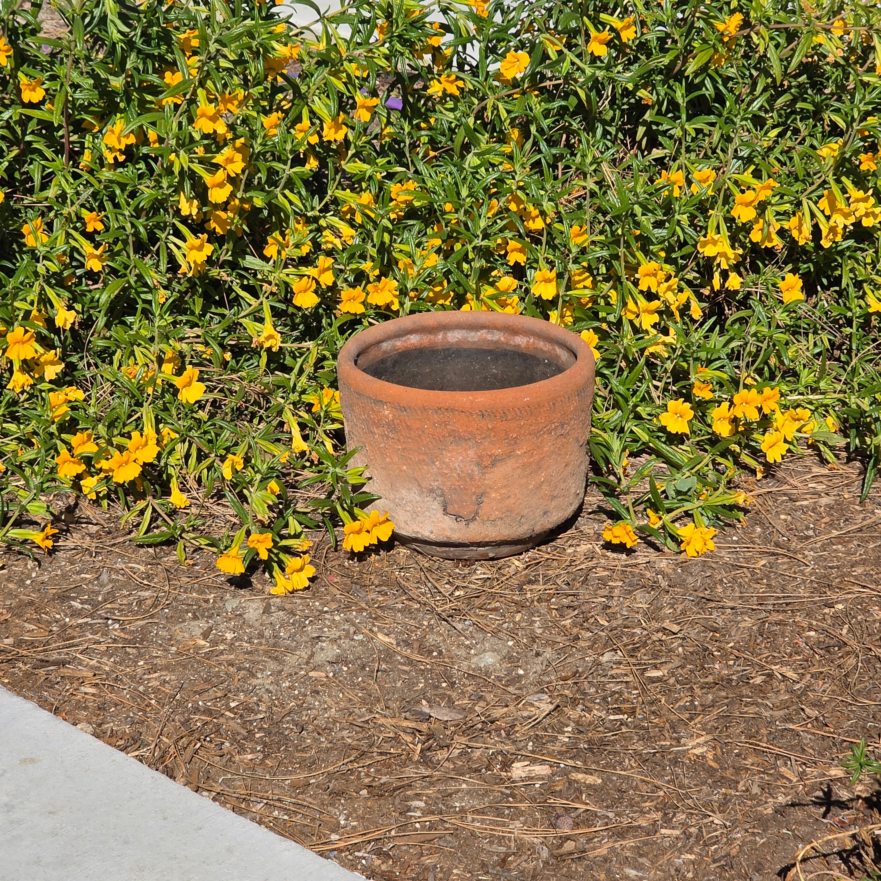 Vintage Mexican Terracotta Planter Rustic Wabi Sabi Primitive Clay Garden Pot10"