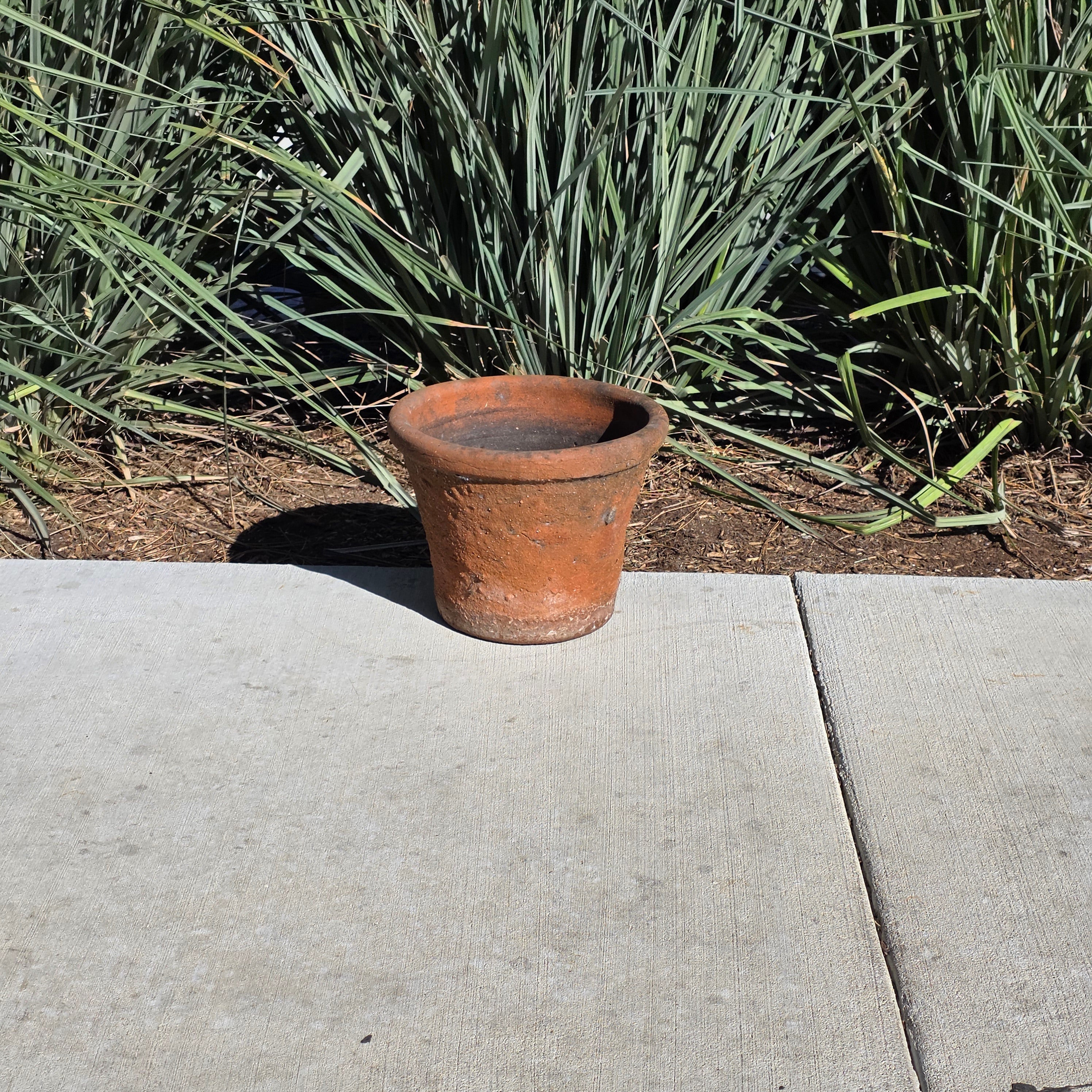 Vintage Mexican Terracotta Planter 13" Large Rustic Clay Pot Weathered Patina