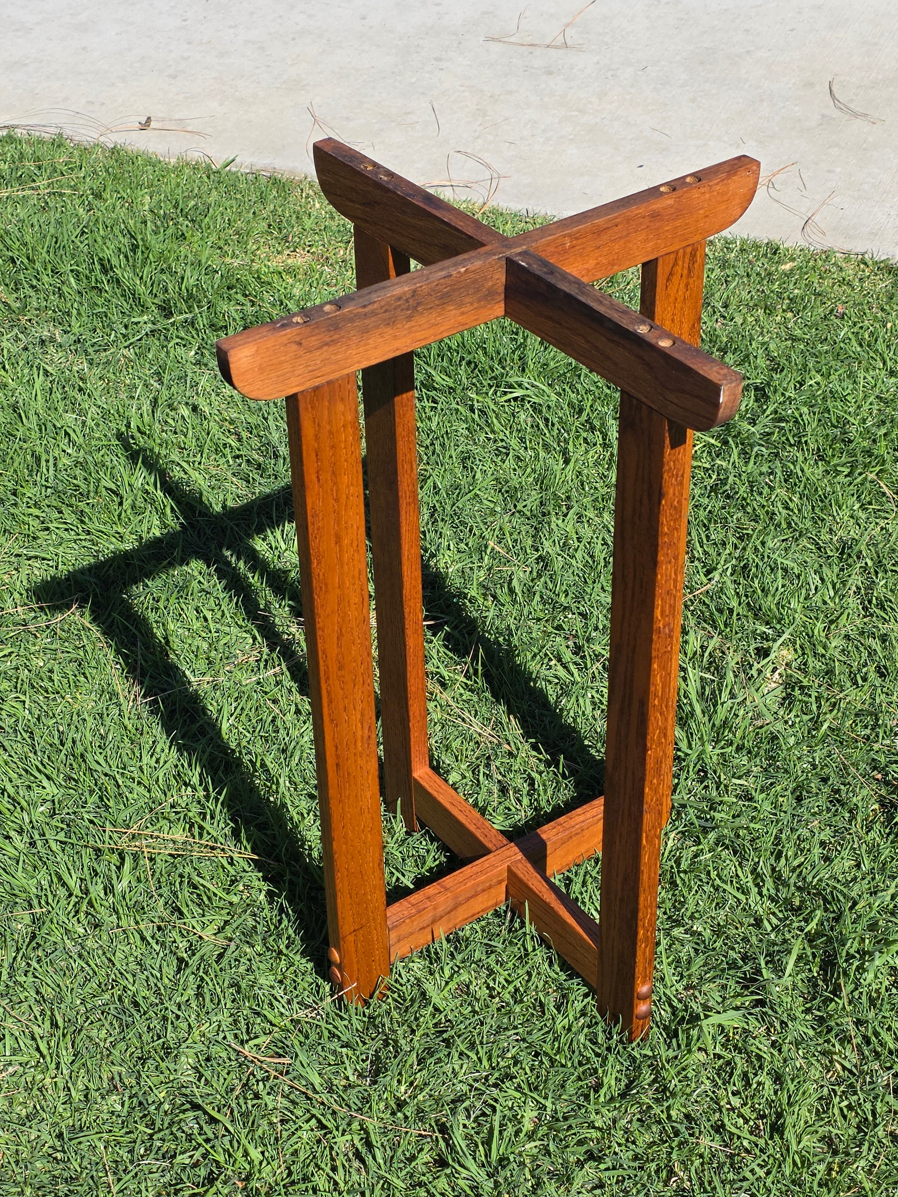 Vintage Mission Oak Wood Water Server Stand Crock Pedestal Arts & Crafts 28"