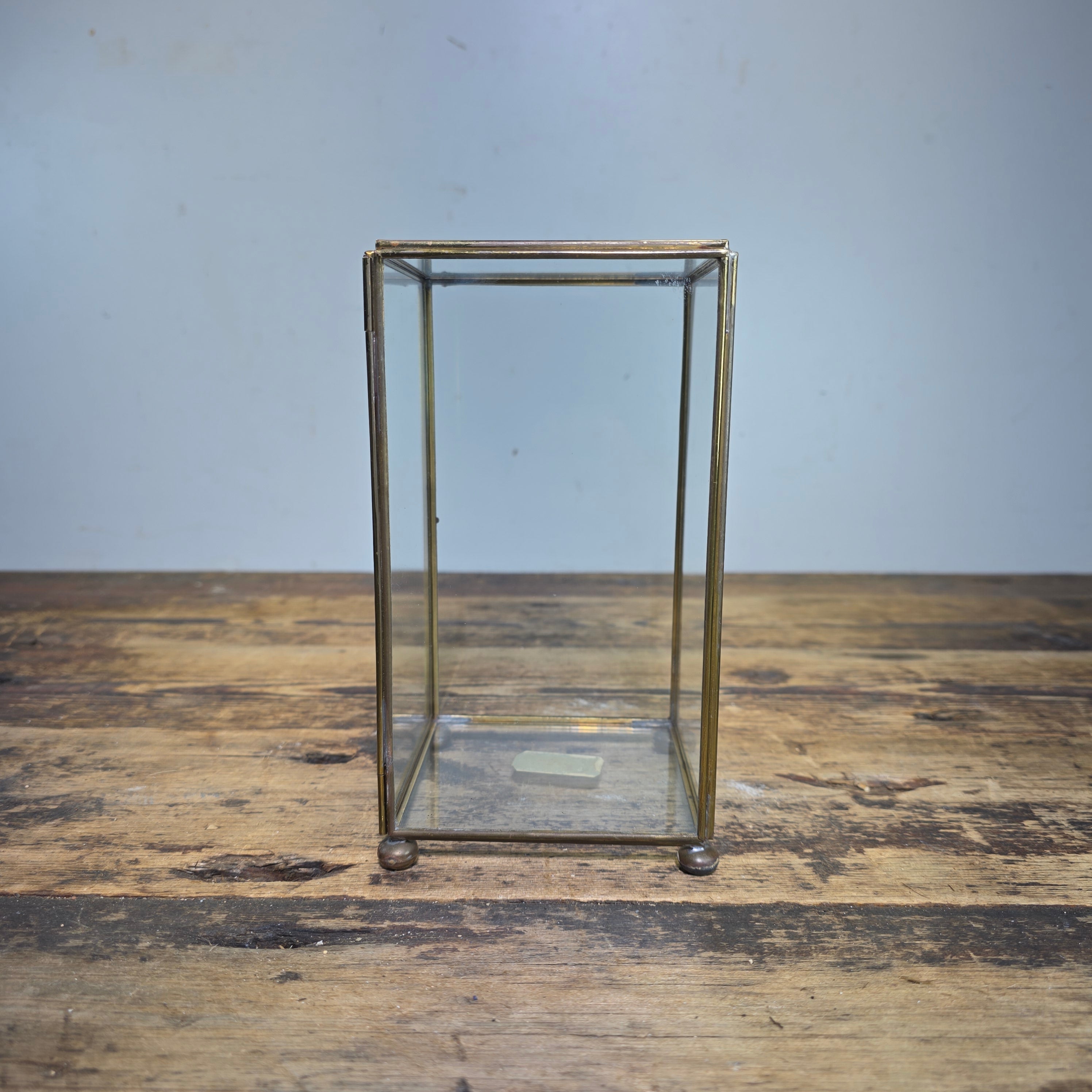 Vintage Marshall Field & Co Brass Glass Display Case Curio Box Terrarium AS-IS