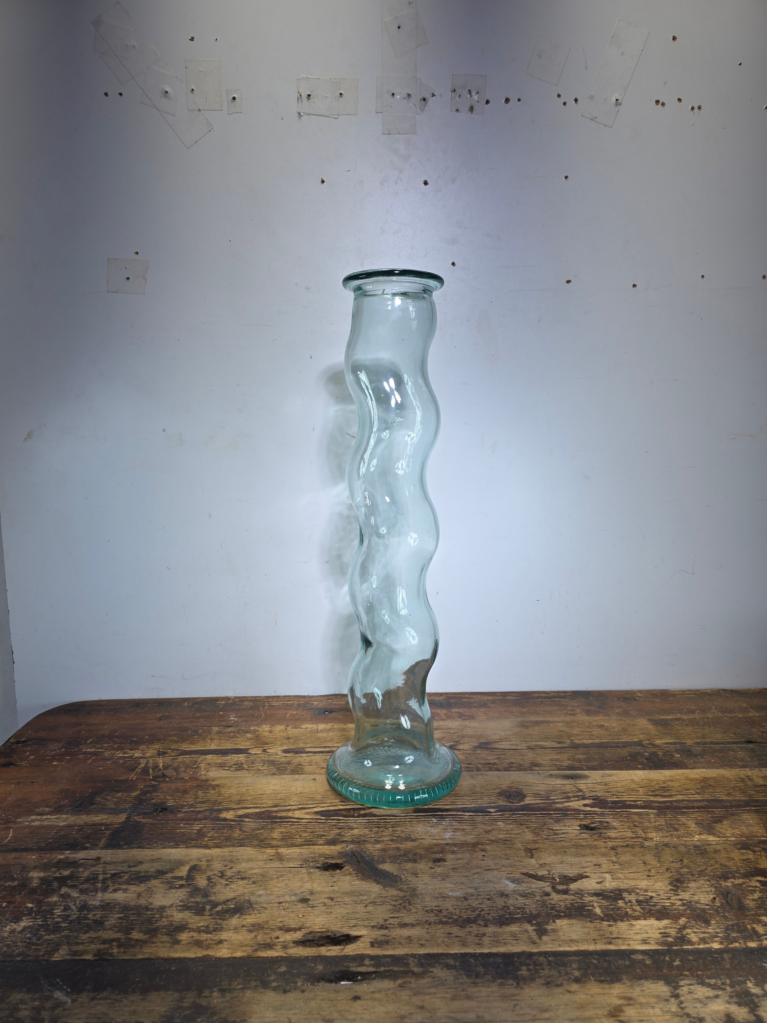 Vintage Vetreria Etrusca Italy Tall Twist Glass Floor Vase 23" SVE Recycled