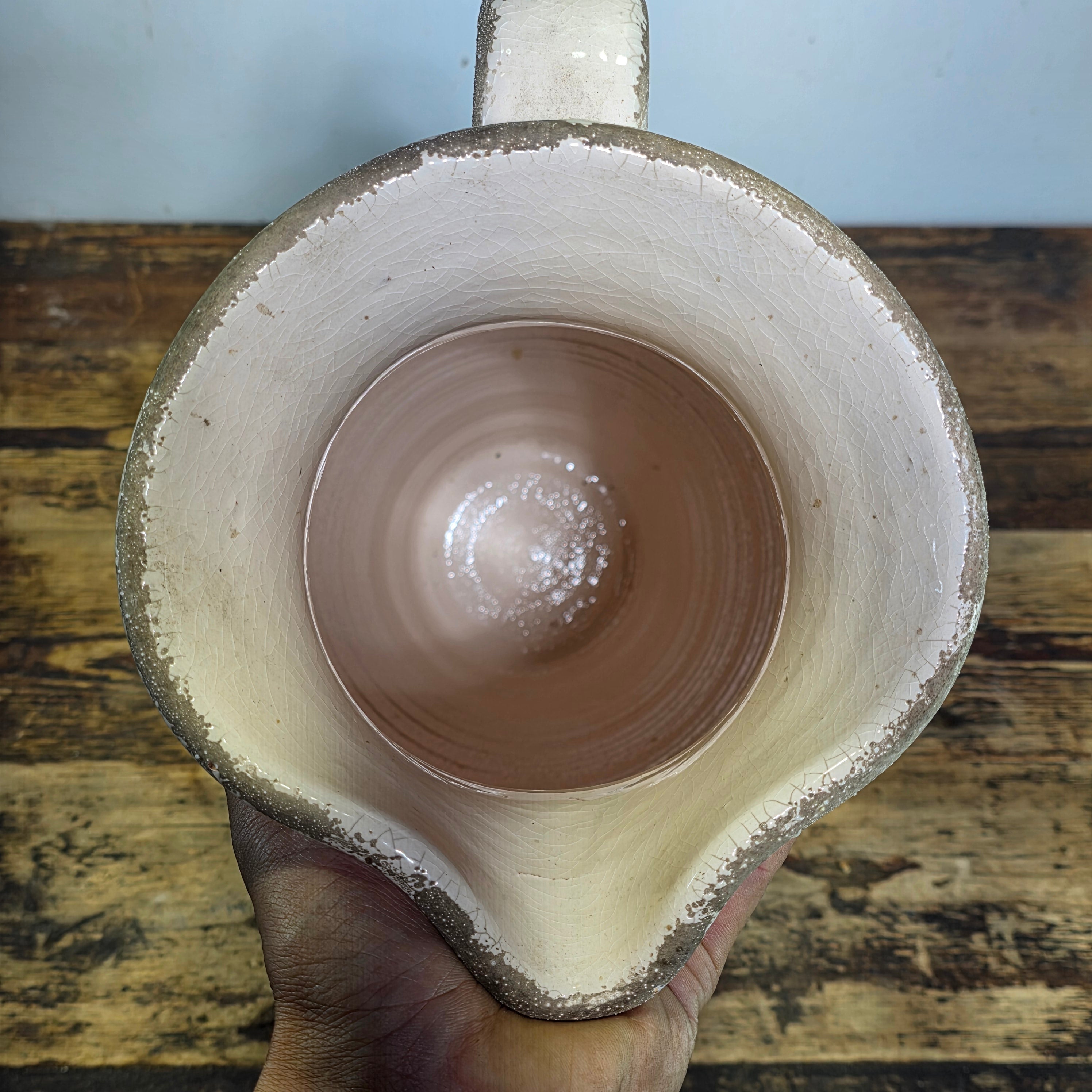 Vintage Norterra Portugal Large Terracotta Pitcher Jug Hand Made Vase 18" Rustic