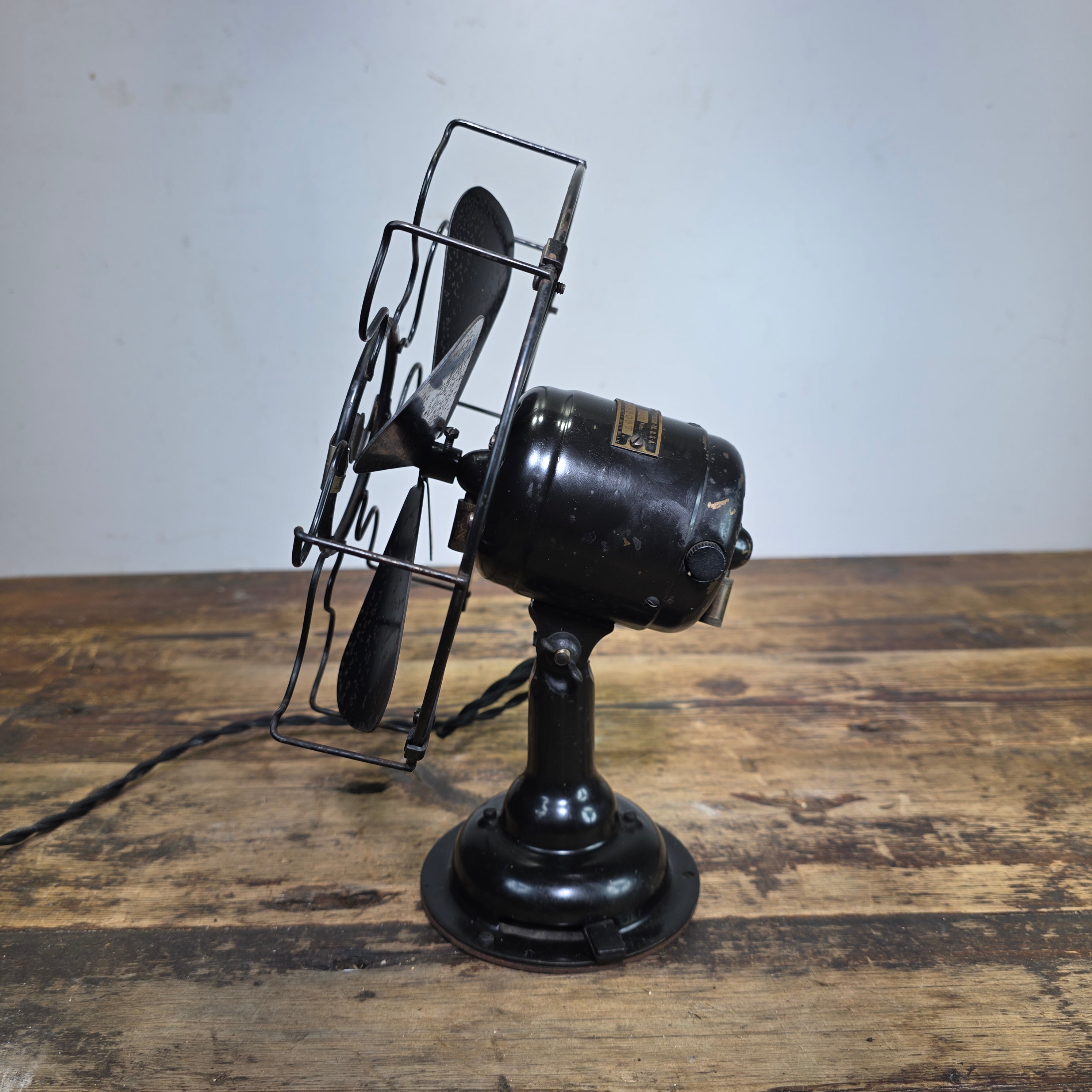 RARE Westinghouse 98926 B Whirlwind Fan Black S-Cage Antique 1910s 8" WORKS