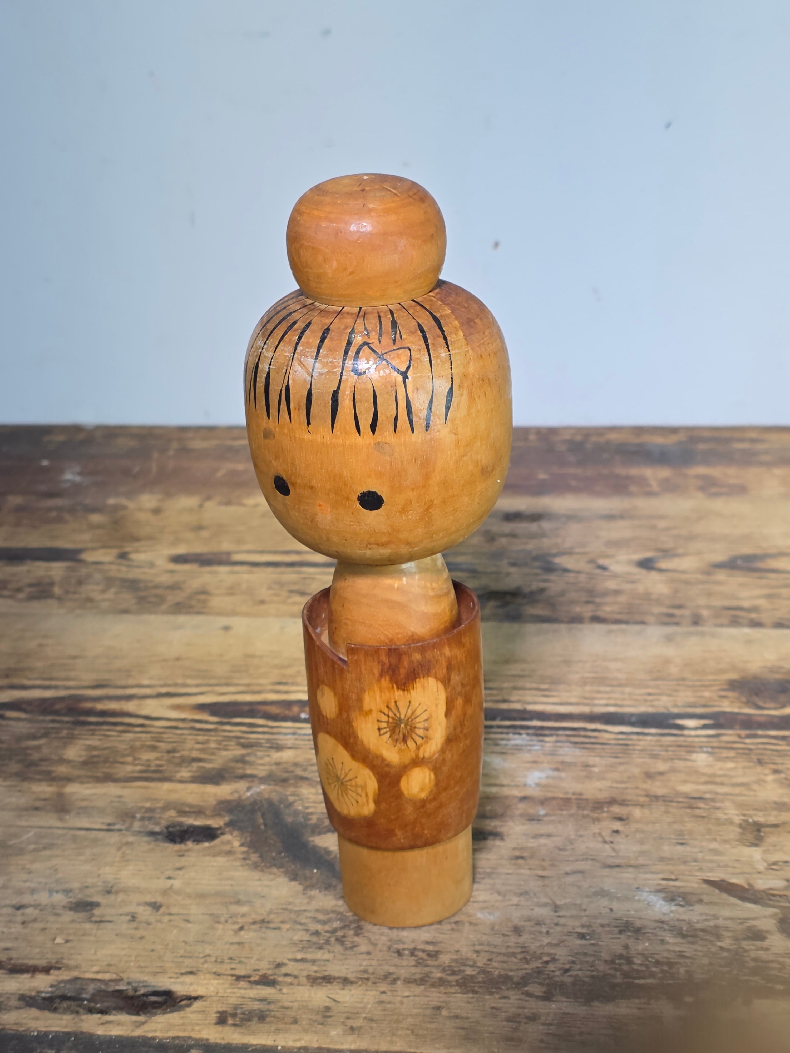 Vintage Masami Miyajima Sosaku Kokeshi Signed Disciple of Muhitsu Miyajima 9.5"