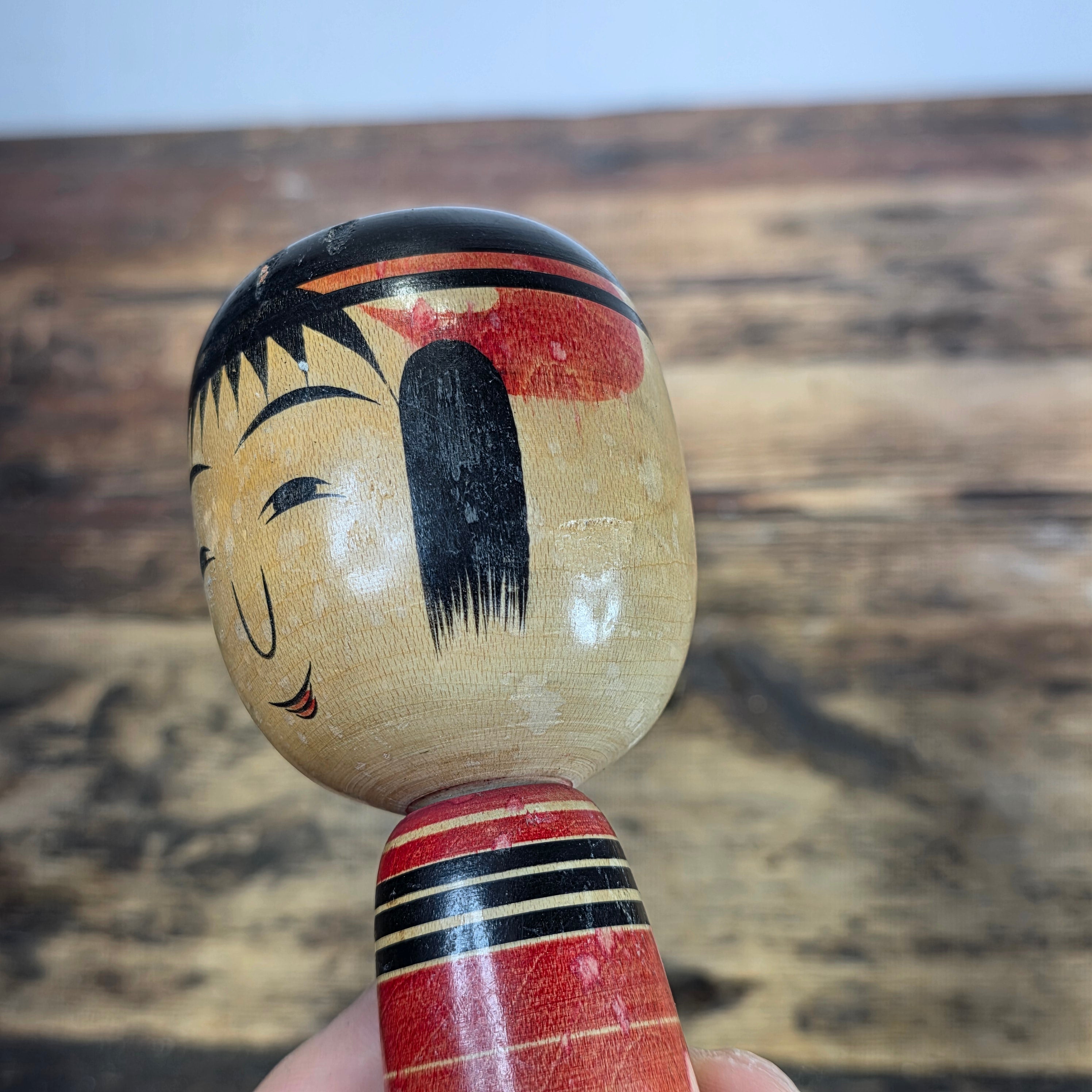 Vintage Hiromichi Saito Tsuchiyu Kokeshi Doll Circa 1970s Prime Era Signed 9.5"