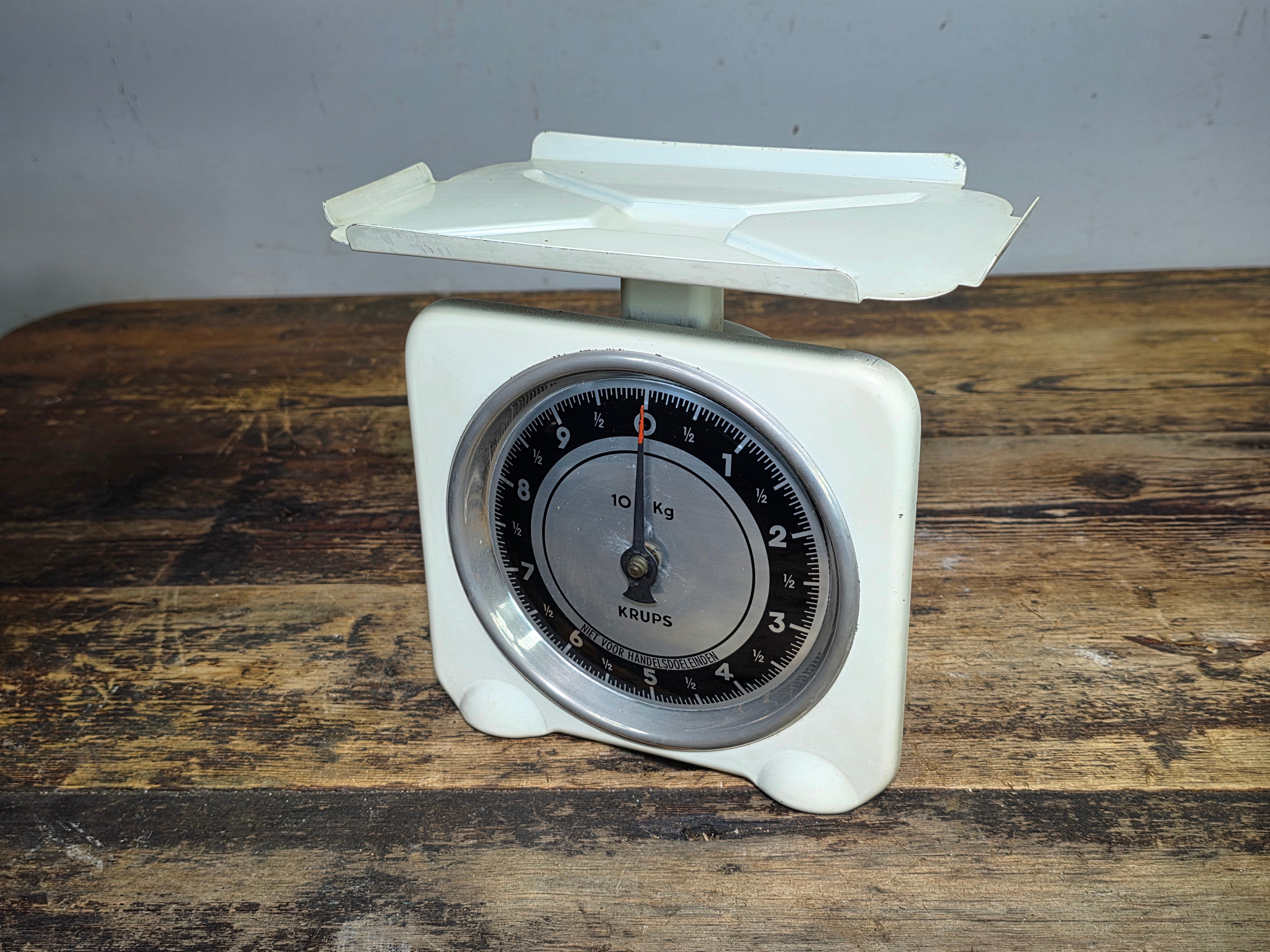 Vintage KRUPS Kitchen Scale 10kg White Matte Metal Made in Ireland German Design