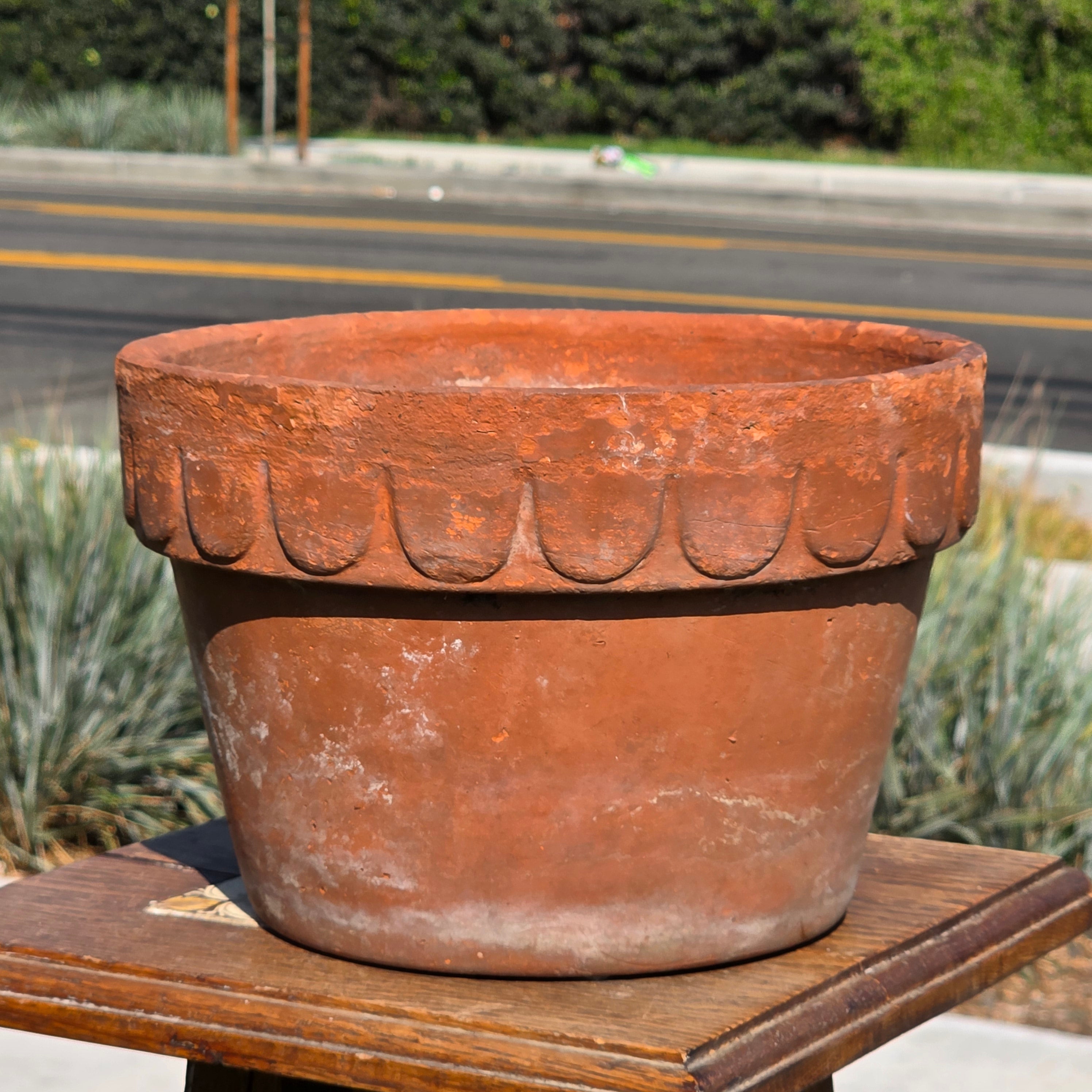 Antique Bauer Pottery Los Angeles Terracotta Planter 9" Scalloped Rim Garden Pot