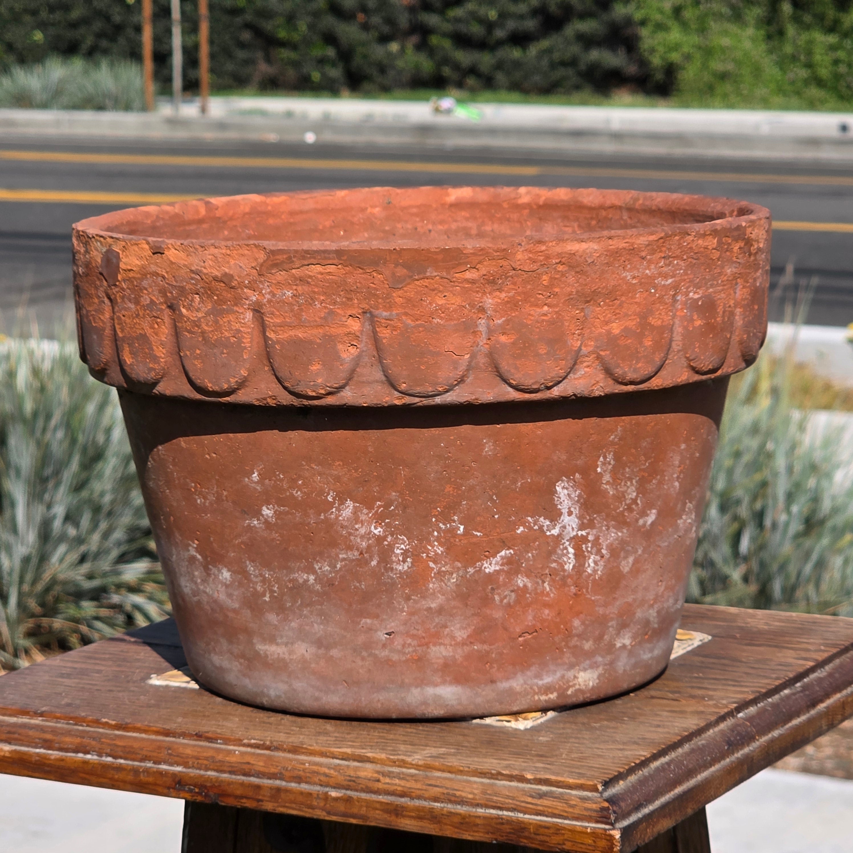 Antique Bauer Pottery Los Angeles Terracotta Planter 9" Scalloped Rim Garden Pot