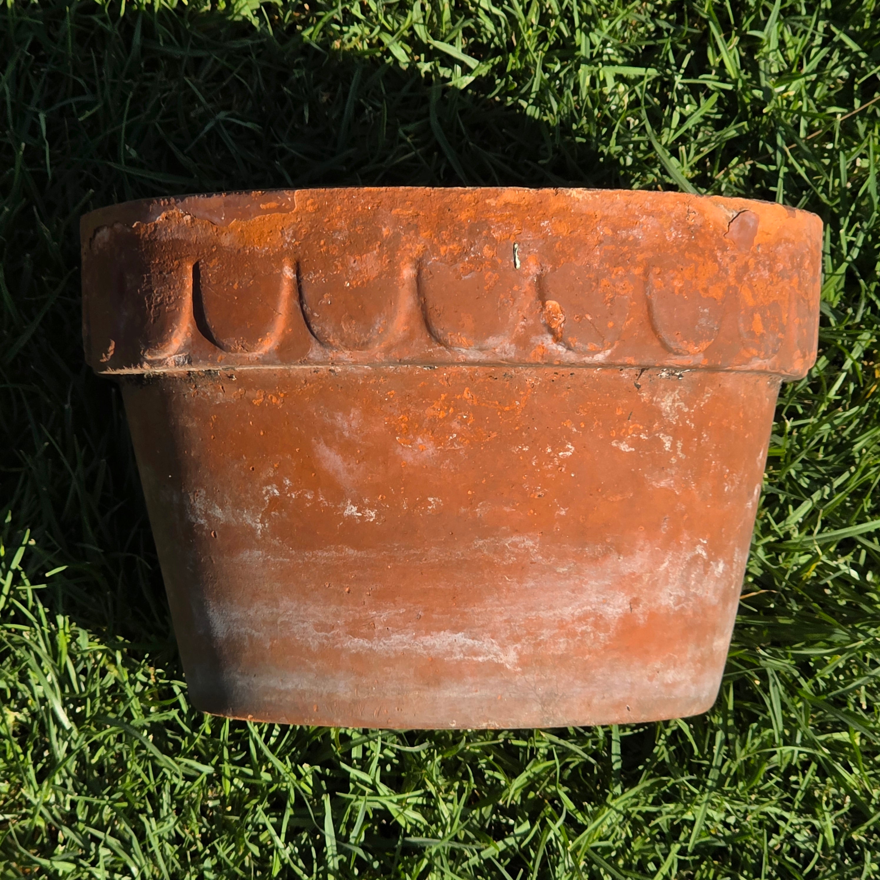 Antique Bauer Pottery Los Angeles Terracotta Planter 9" Scalloped Rim Garden Pot