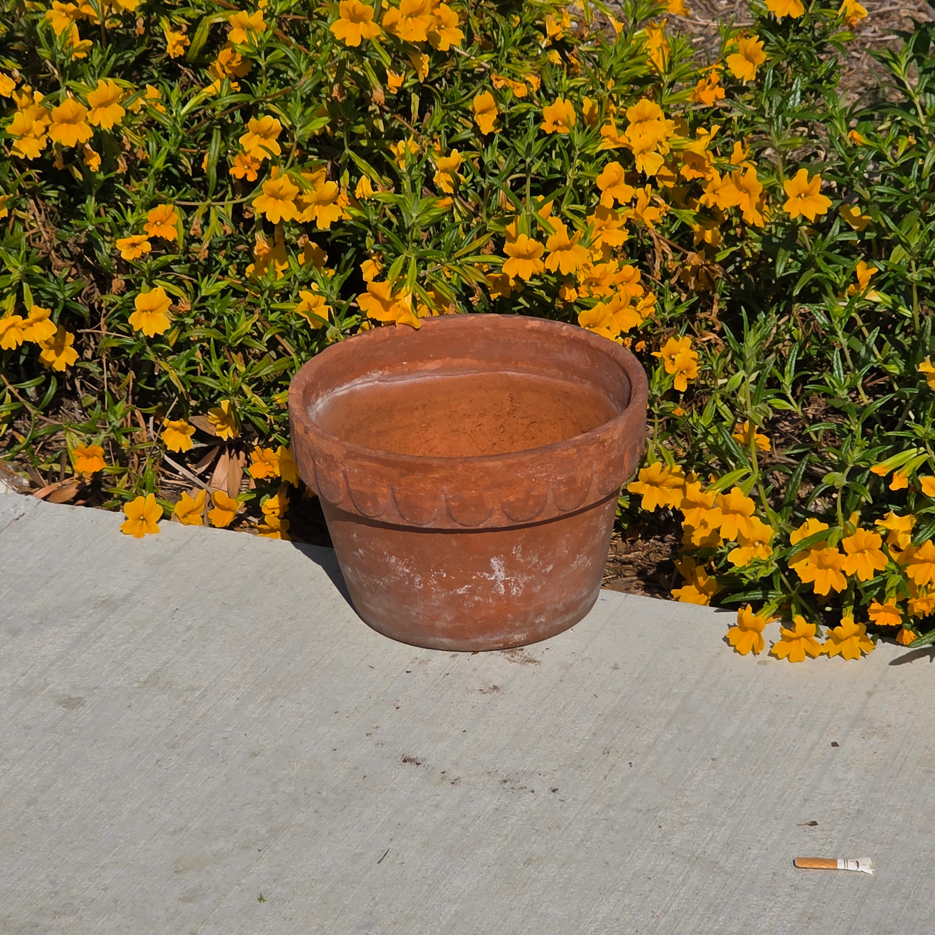 Antique Bauer Pottery Los Angeles Terracotta Planter 9" Scalloped Rim Garden Pot
