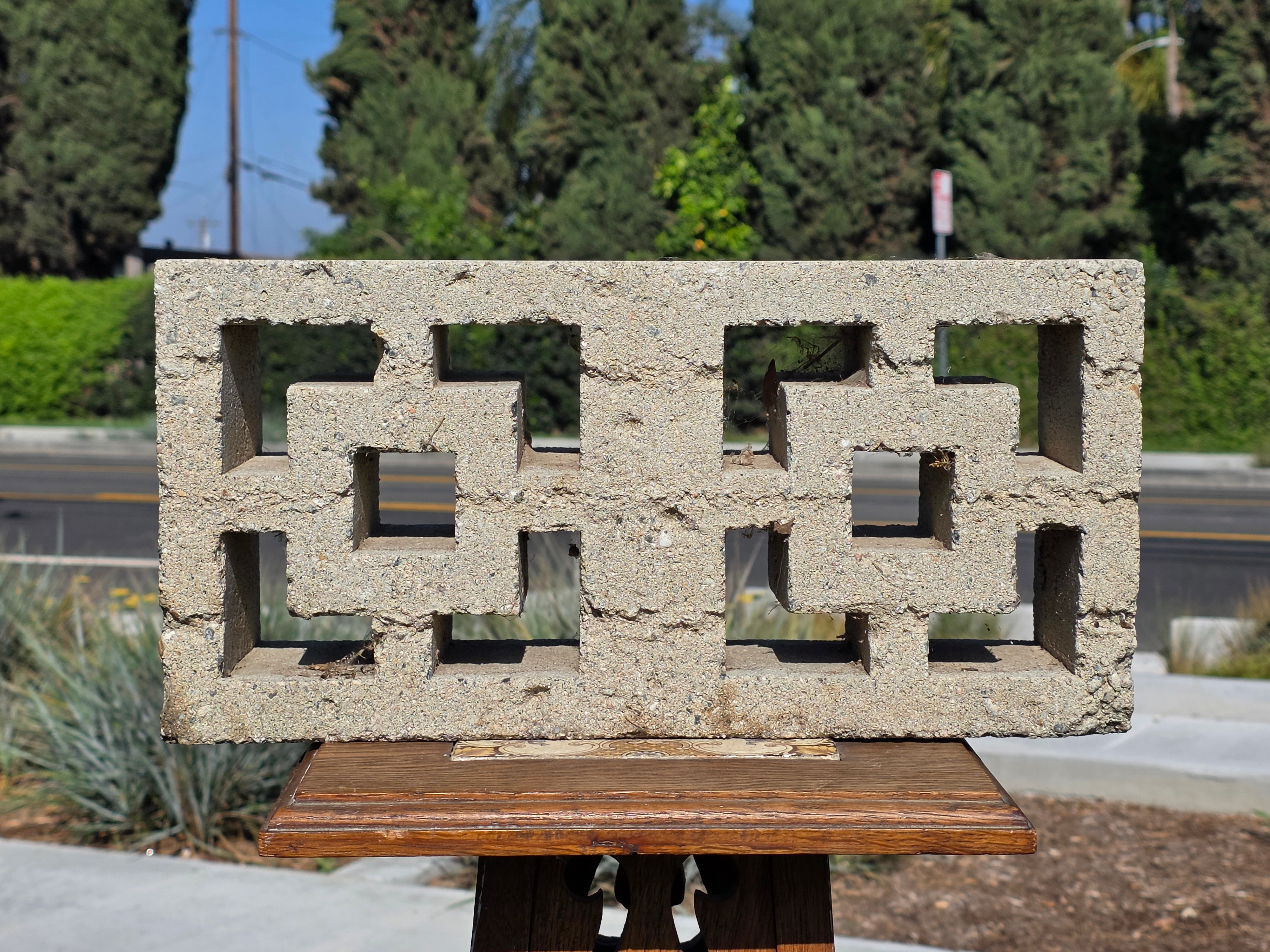 Vintage Ralph Haver Breeze Block Mid Century Modern Concrete Screen Stone 1950s