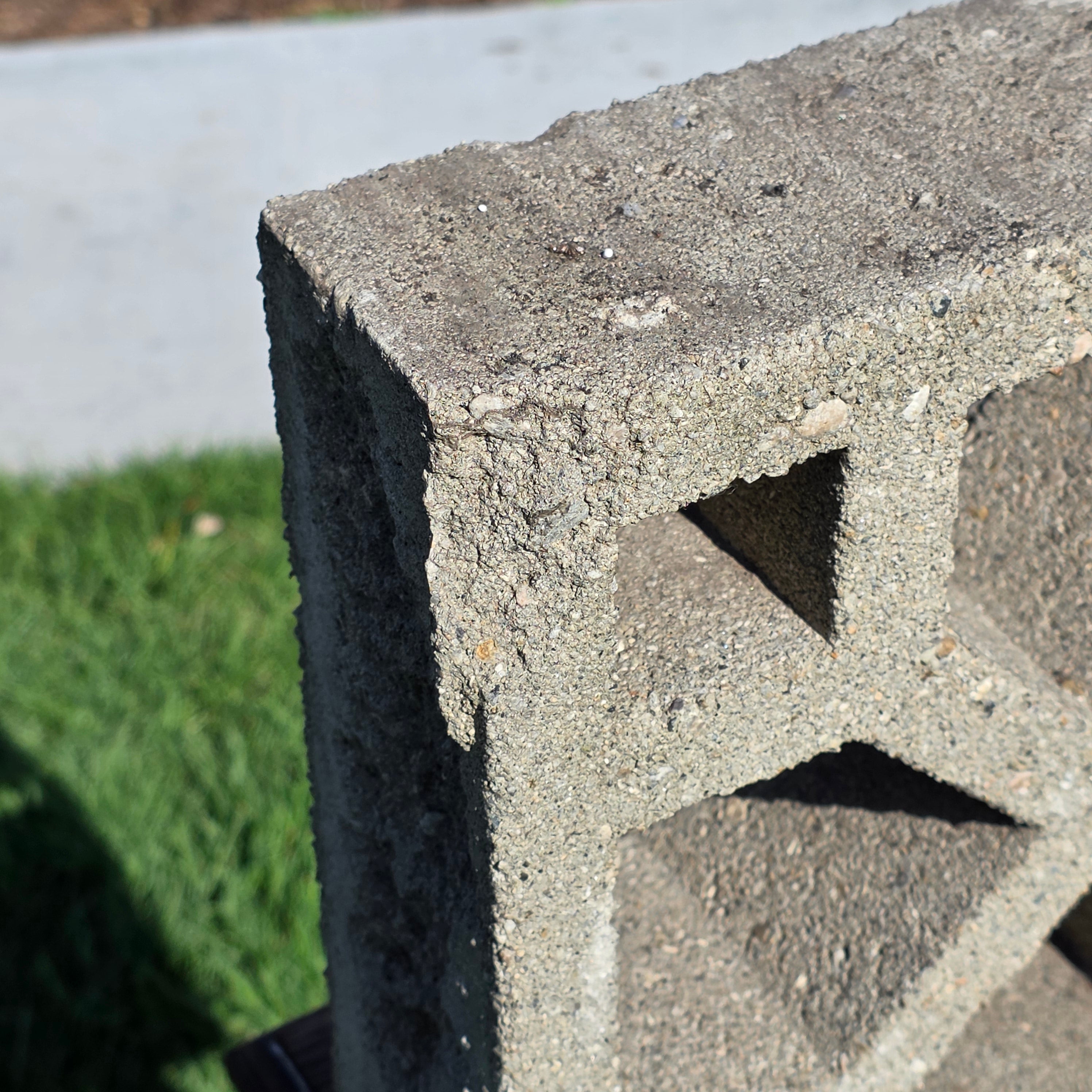 Vintage Breeze Block Mid Century Modern X Pattern Concrete Screen Stone 12x12