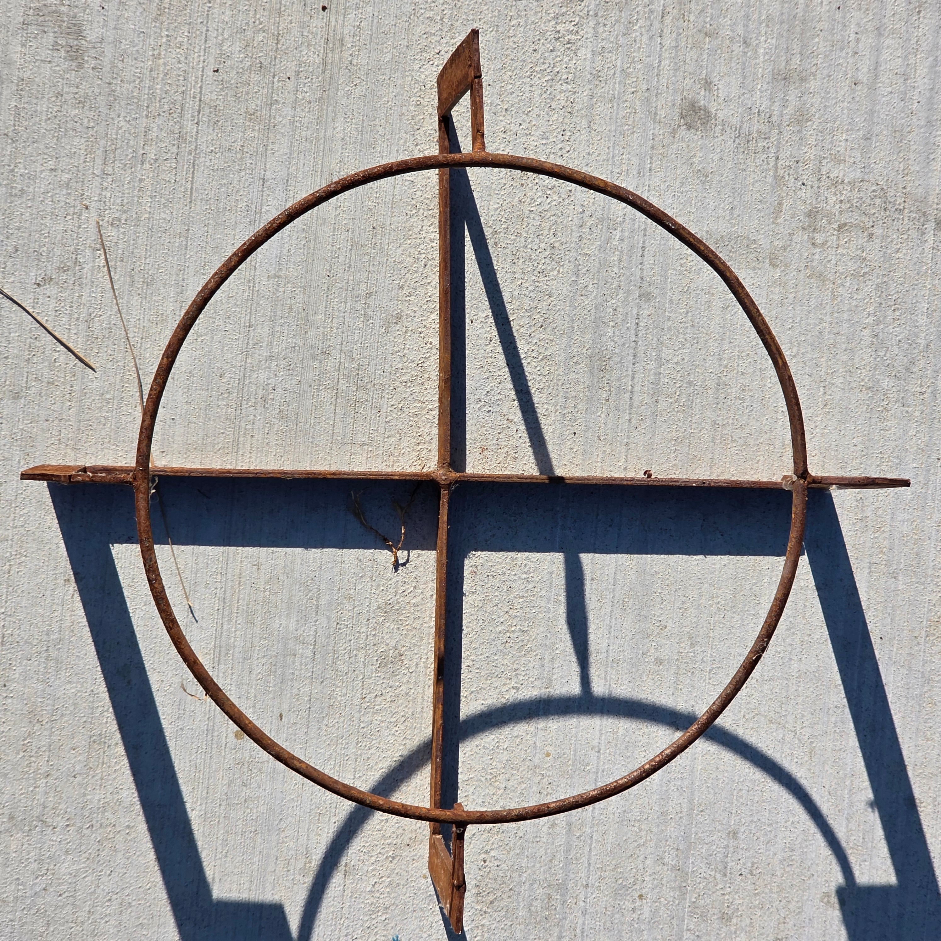 Vintage Mid Century Modern Iron Plant Stand Geometric Industrial Rustic Pot Hold