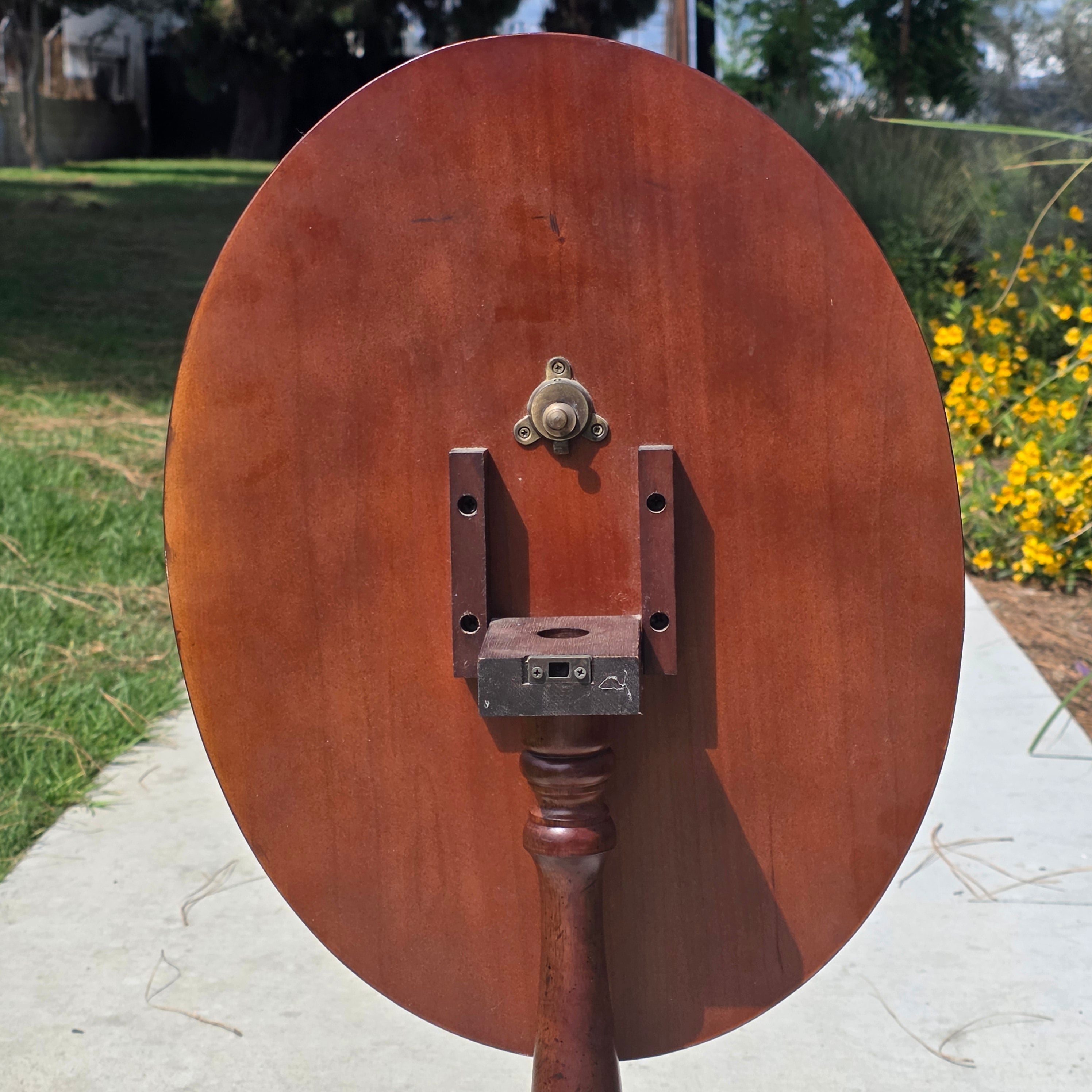 Bombay Company Vintage Mahogany Tilt Top Oval Side Table Pedestal Tripod 1990s