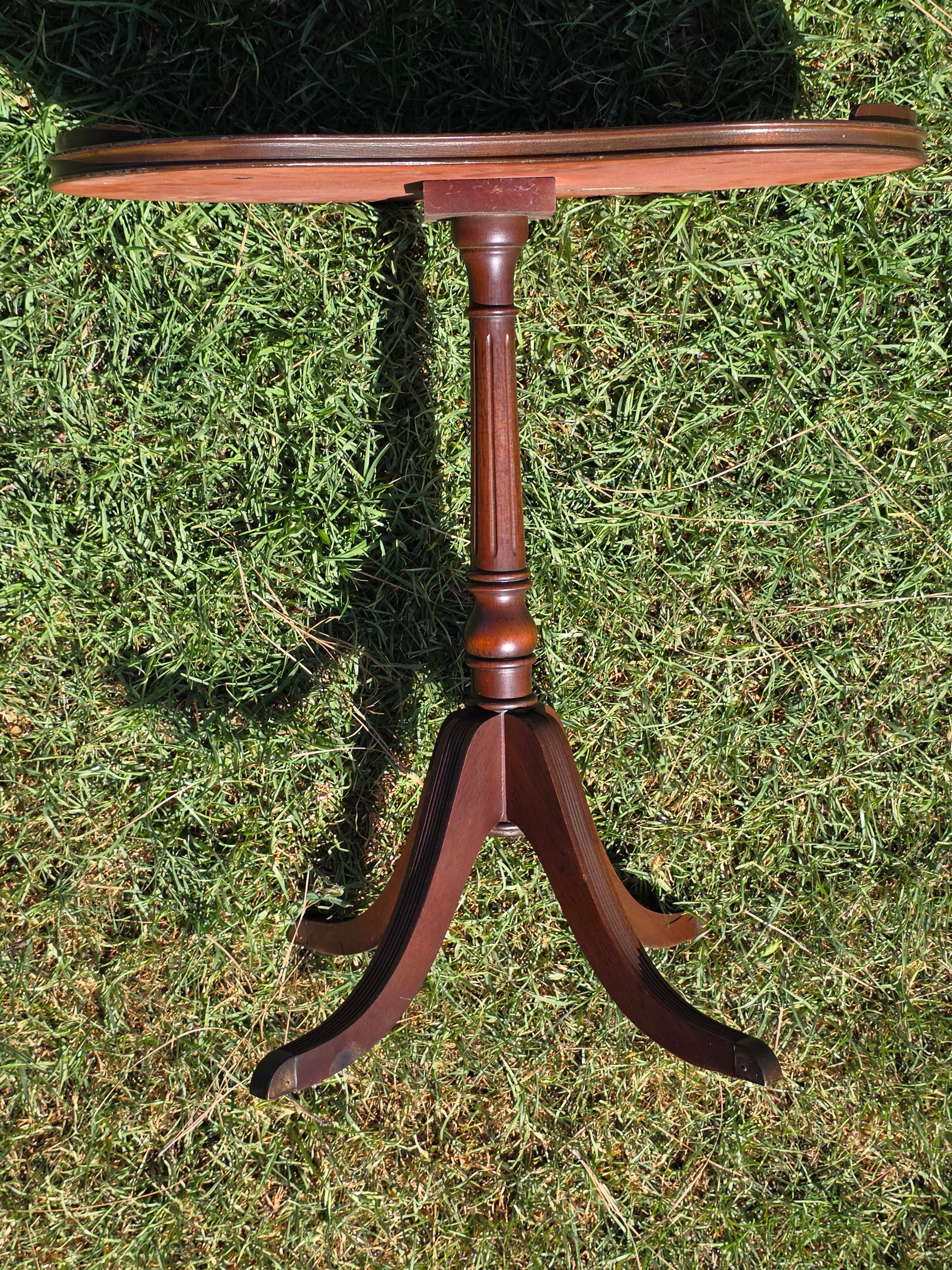 Rare Ferguson Bros 7640 Kidney Candle Stand Table Scalloped Rim Stamped Leather
