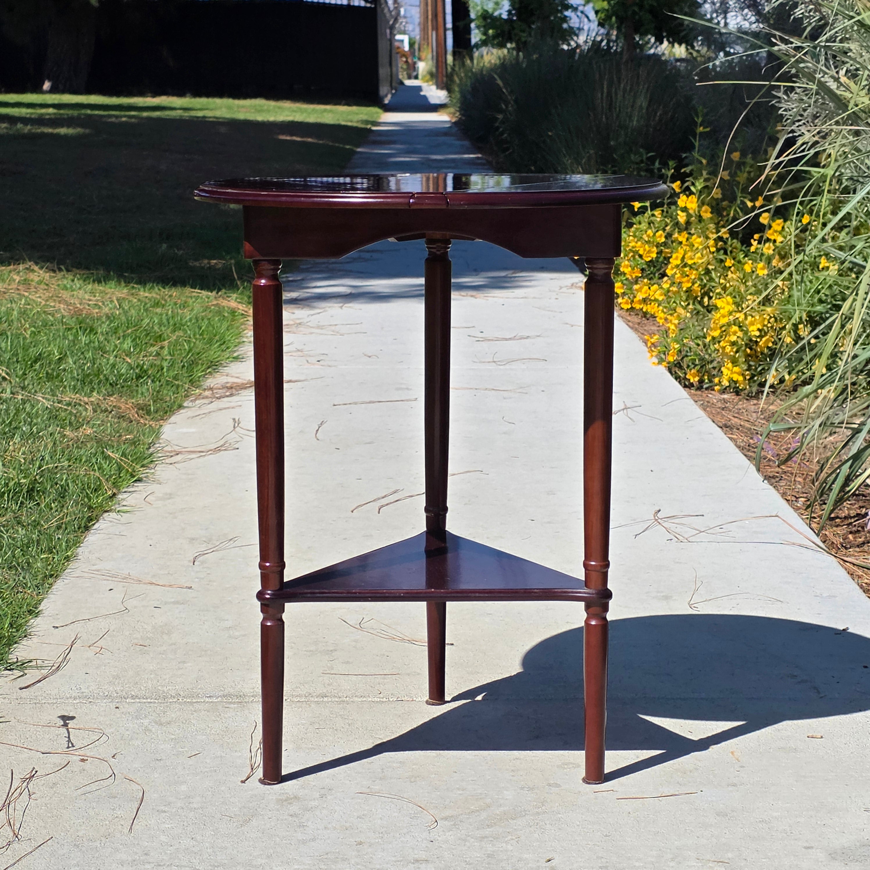 Bombay Company Vintage Drop Leaf Round Side Table Triangle 3-Way Folding 2003