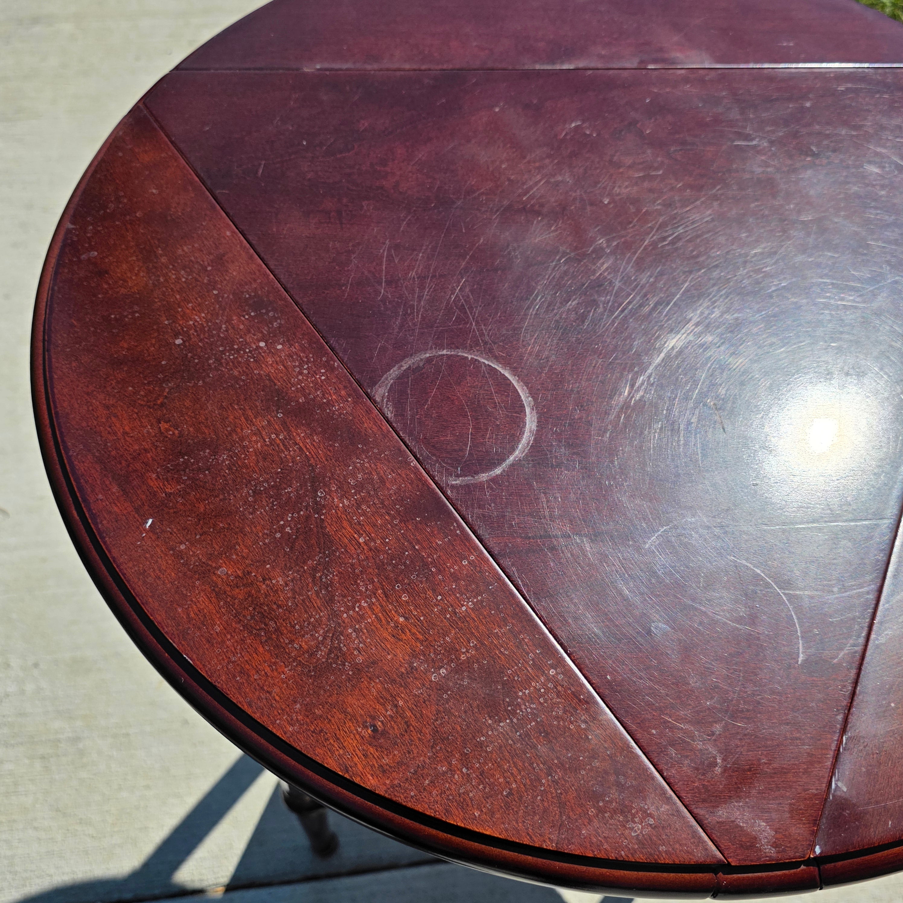Bombay Company Vintage Drop Leaf Round Side Table Triangle 3-Way Folding 2003