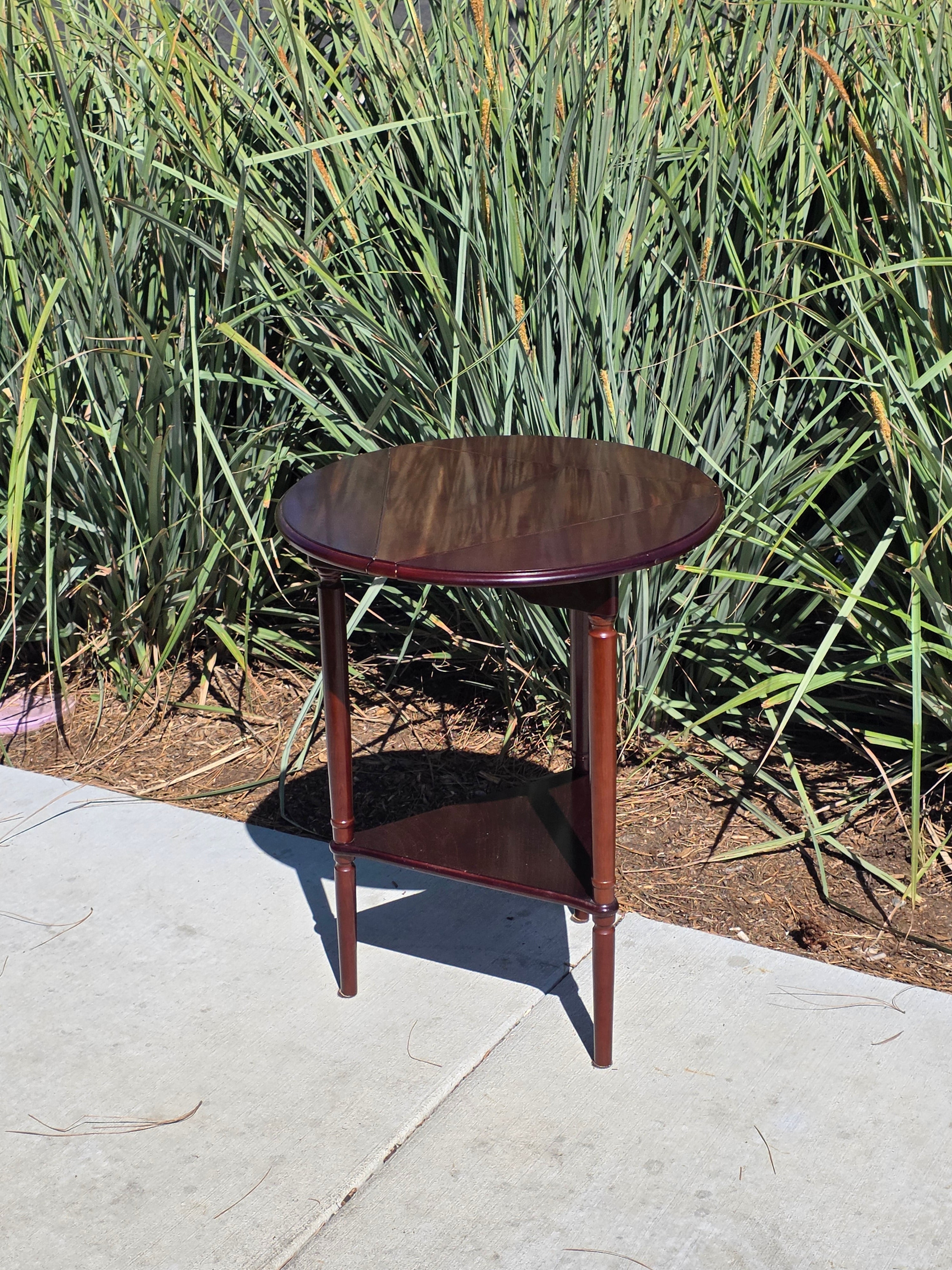 Bombay Company Vintage Drop Leaf Round Side Table Triangle 3-Way Folding 2003