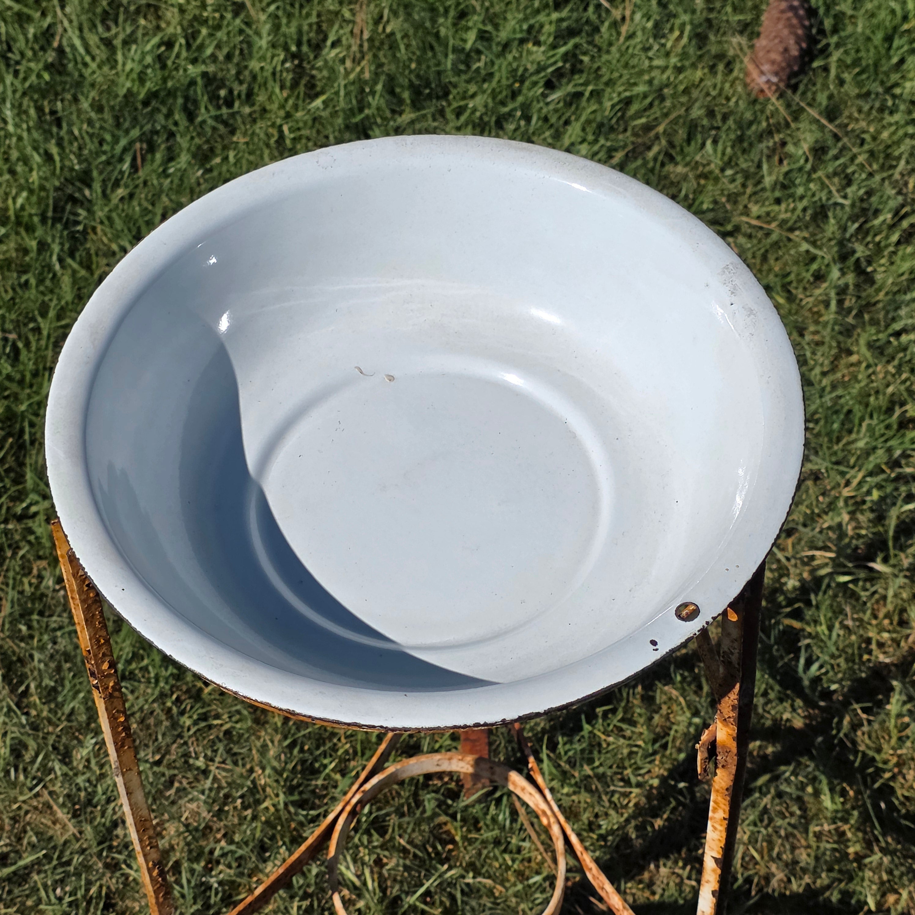 Vintage Industrial Wash Stand Water Cooler Base Enamel Bowl Farmhouse Garden