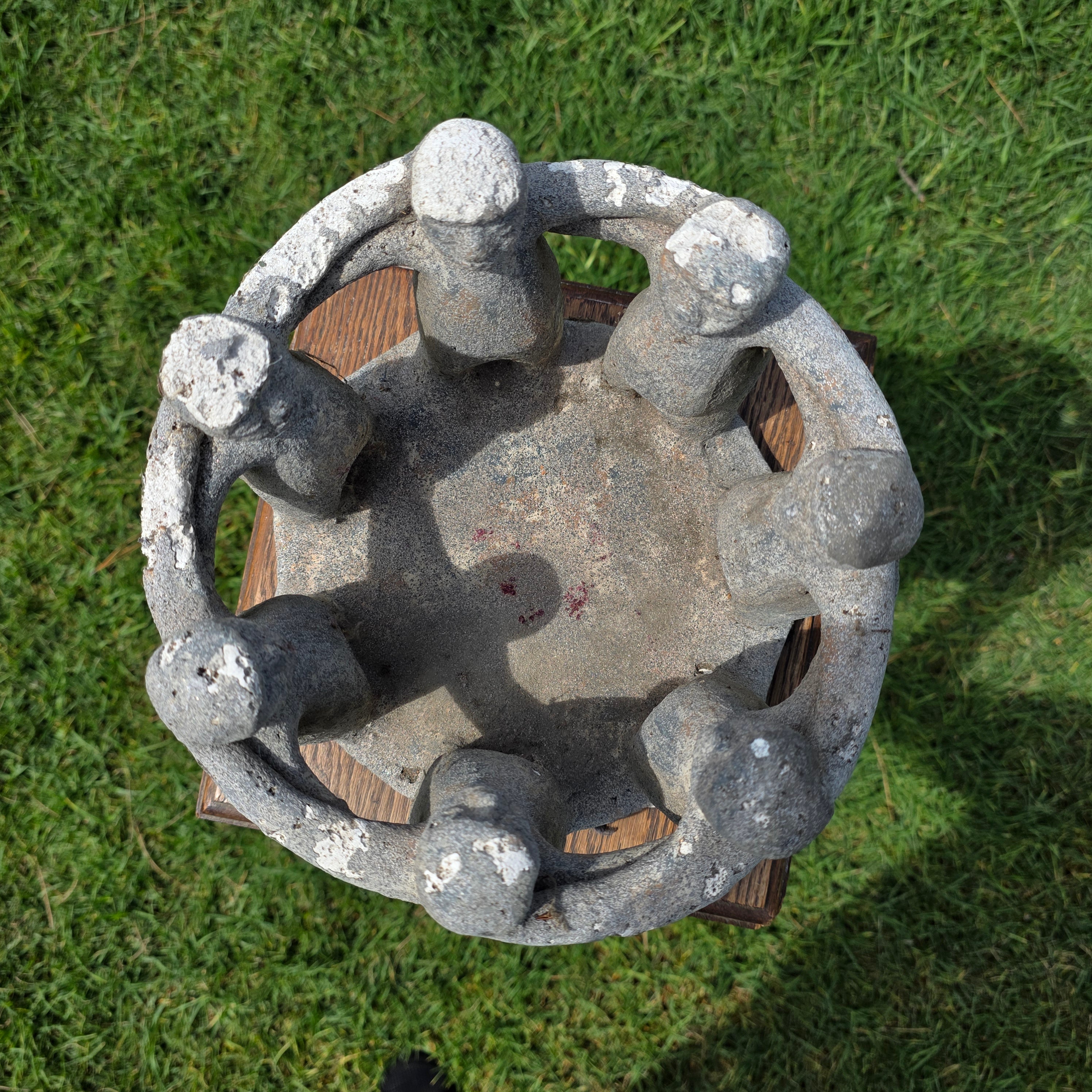 Vintage Circle of Friends Candle Holder 7 People Terracotta Mexican Pottery