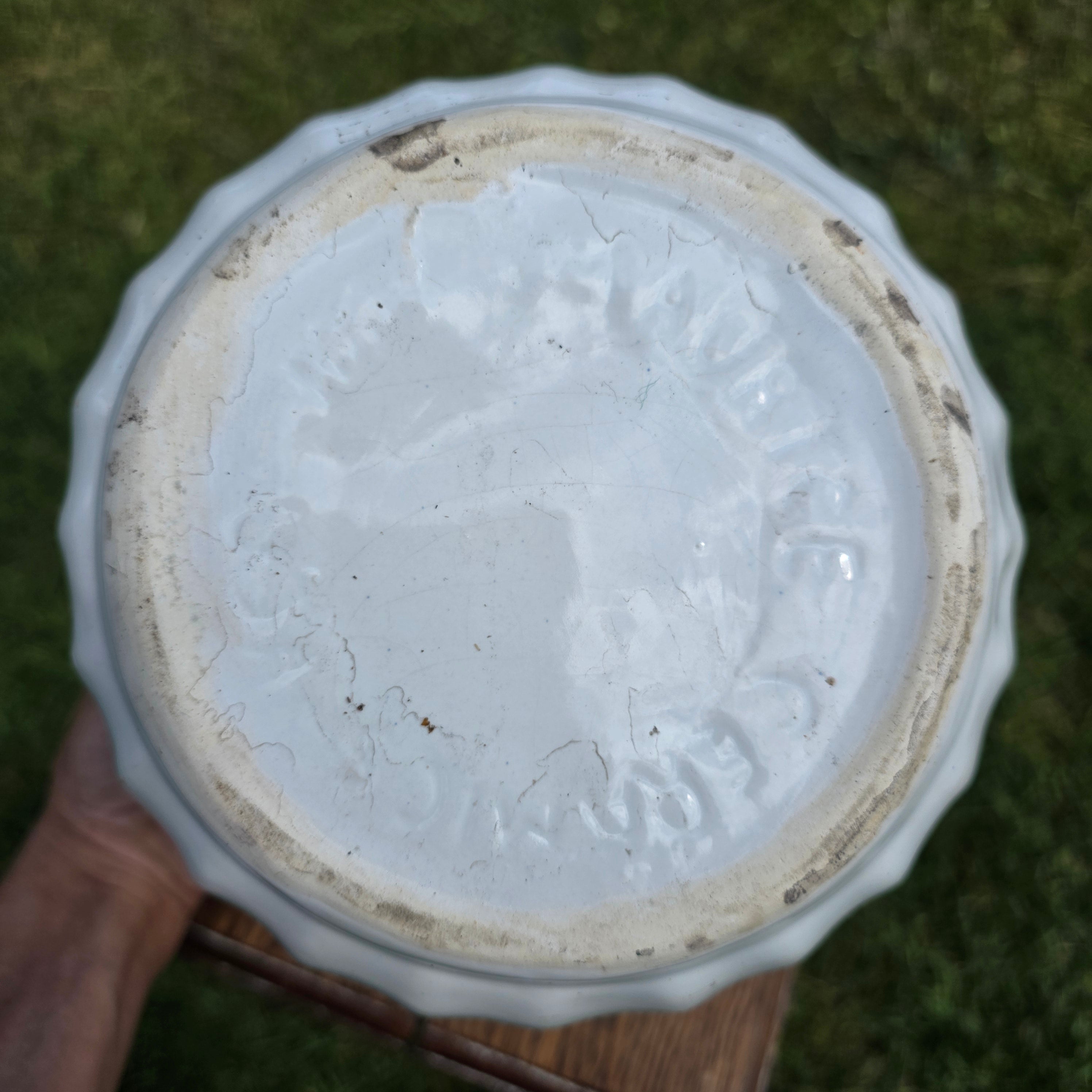 Vintage Maurice Ceramics USA 10 MCM California Pottery White Fluted Planter Bowl