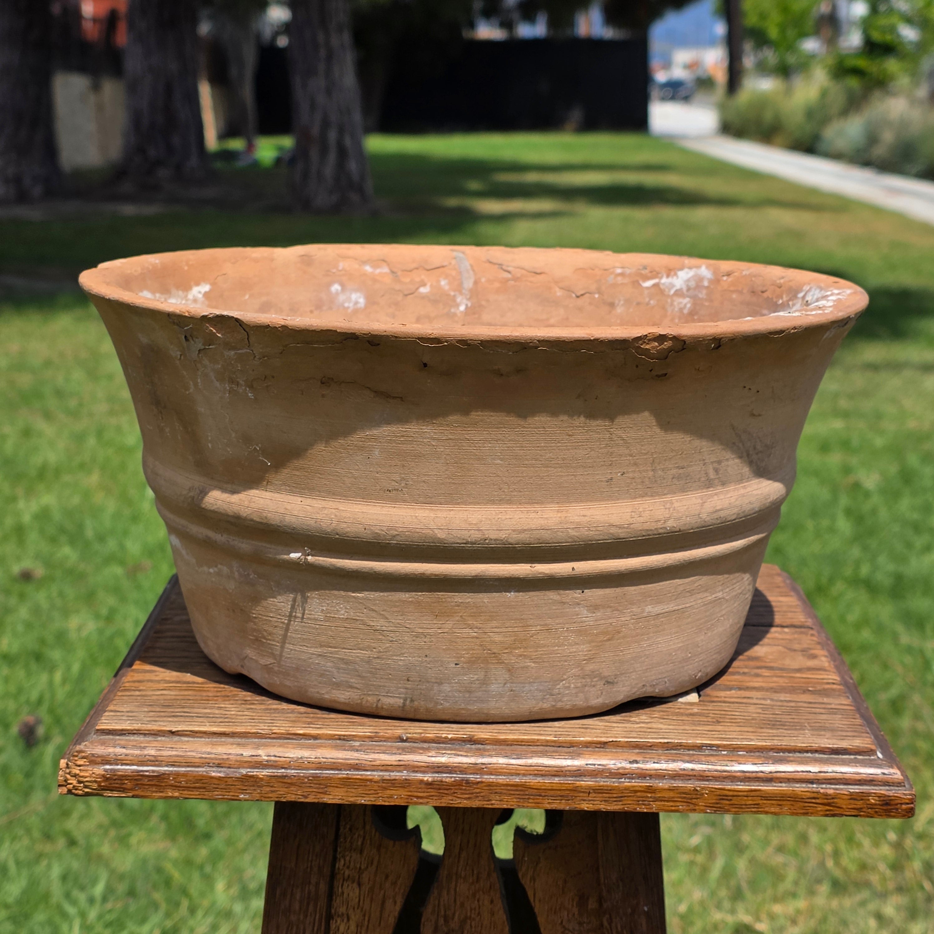 Vintage Italian Terracotta Planter Hand Turned Pottery Rustic Garden Pot 11"