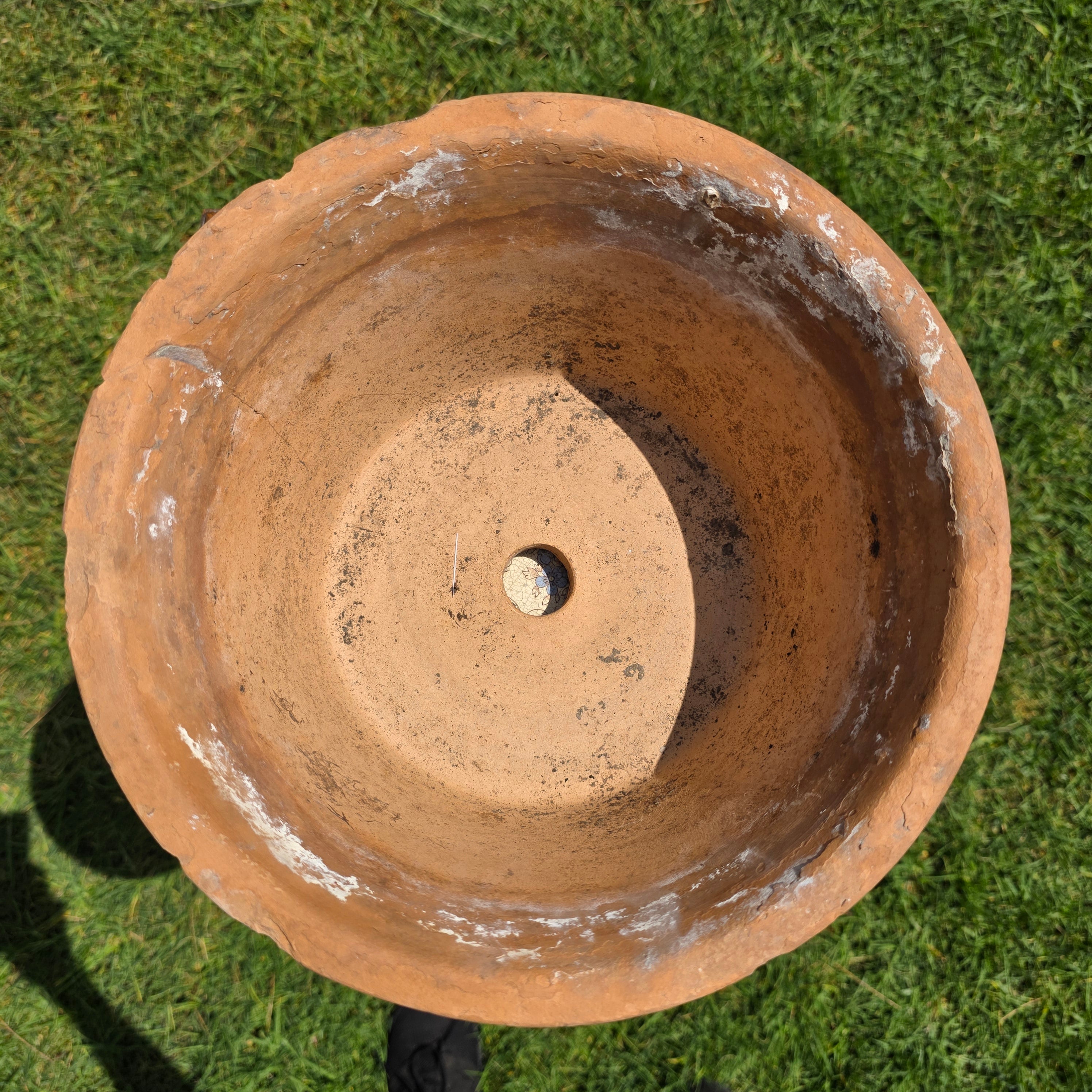 Vintage Italian Terracotta Planter Hand Turned Pottery Rustic Garden Pot 11"