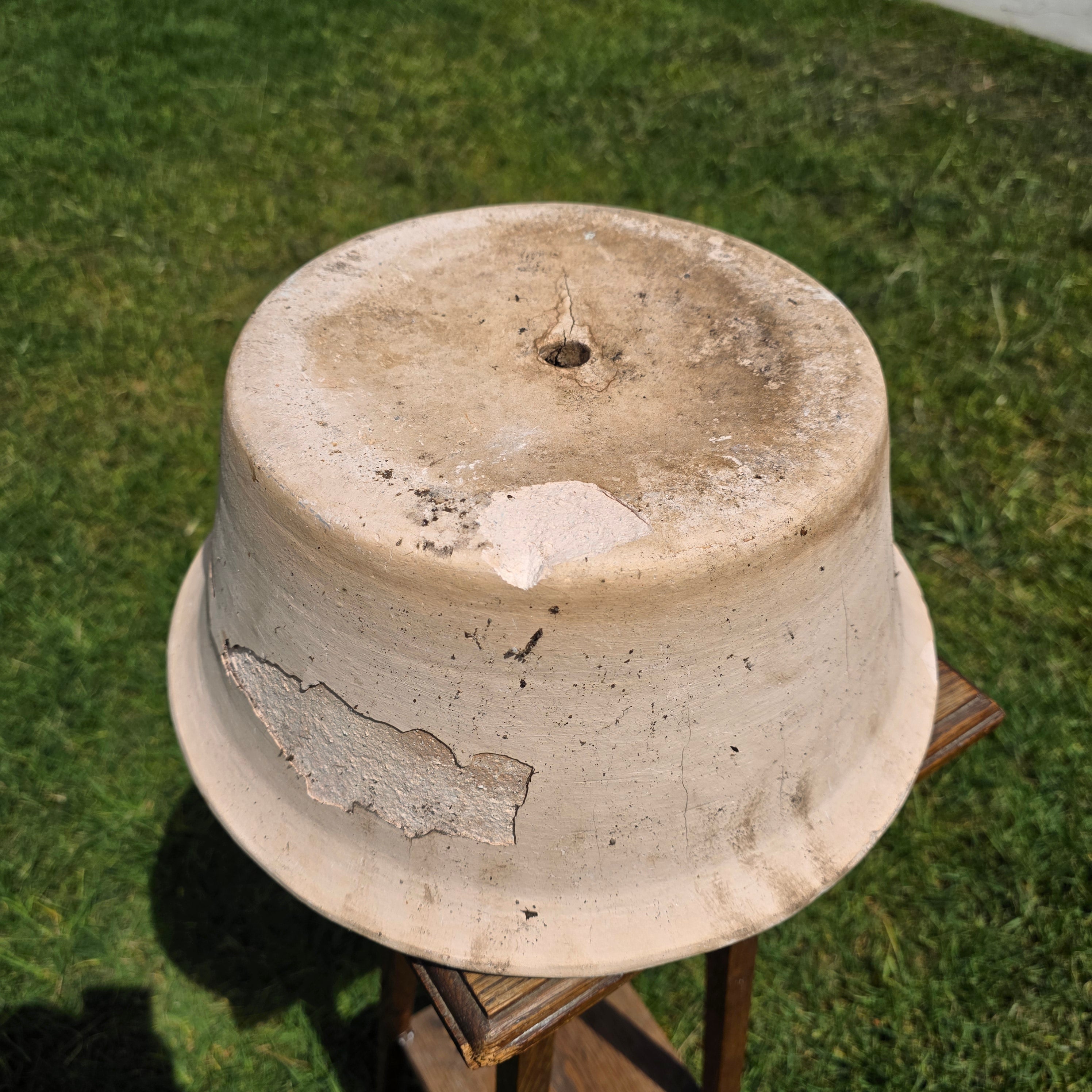 Huge Vintage Italian Garden Planter Pot Bowl 14" Heavy Aged Patina Made in Italy