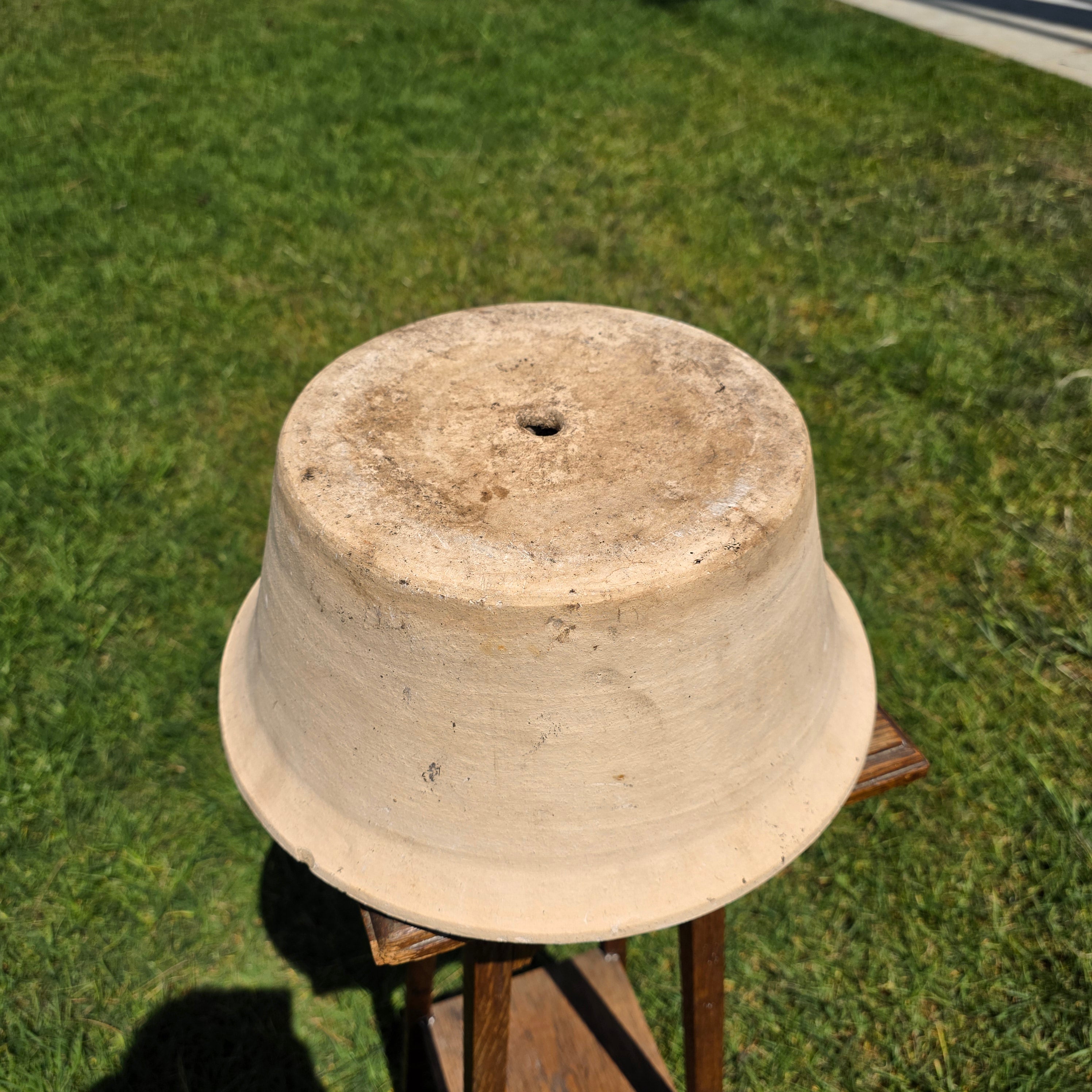Vintage Italian Cast Stone Garden Planter Bowl 14" Heavy Shabby Chic