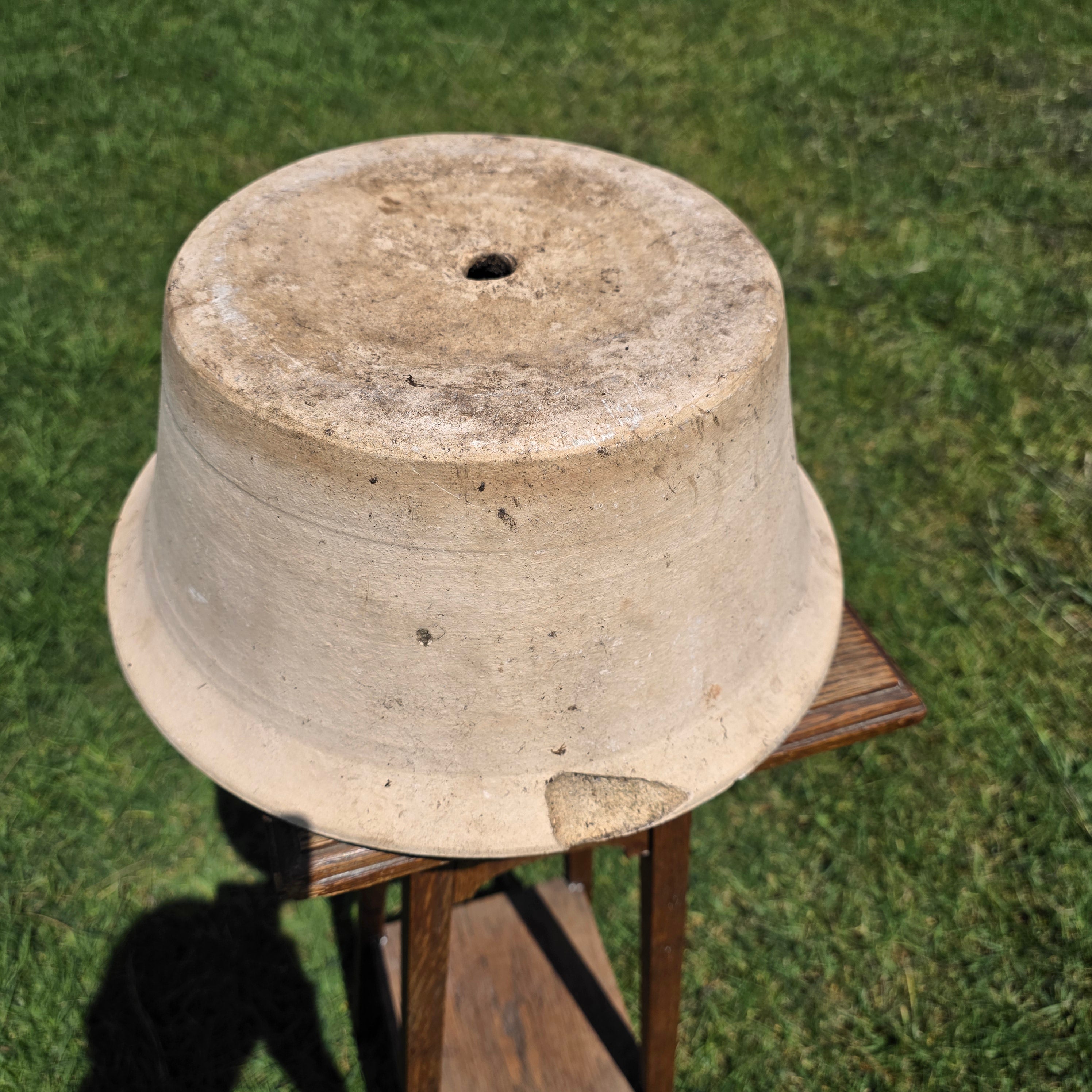 Vintage Italian Cast Stone Garden Planter Bowl 14" Heavy Shabby Chic