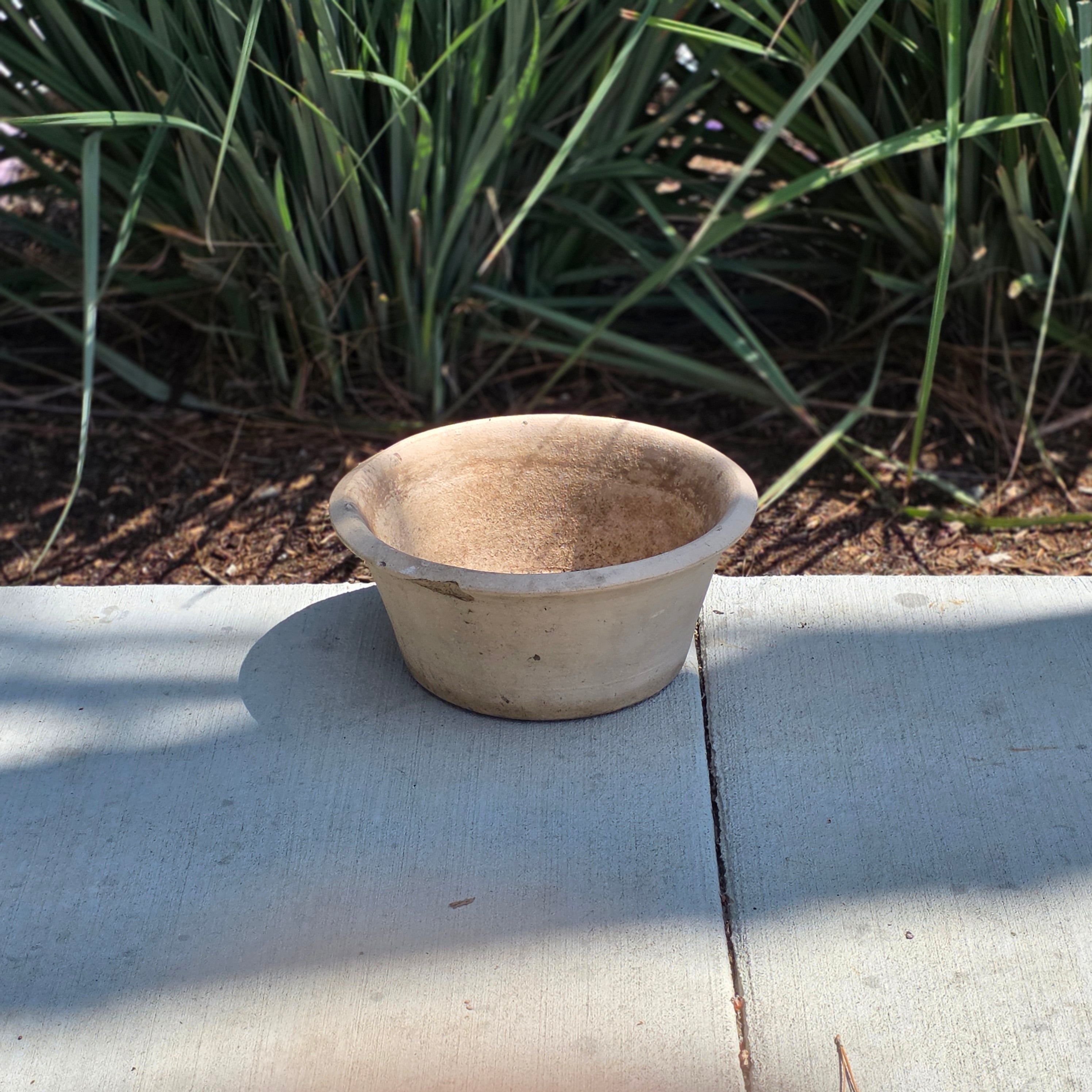 Vintage Italian Cast Stone Garden Planter Bowl 14" Heavy Shabby Chic