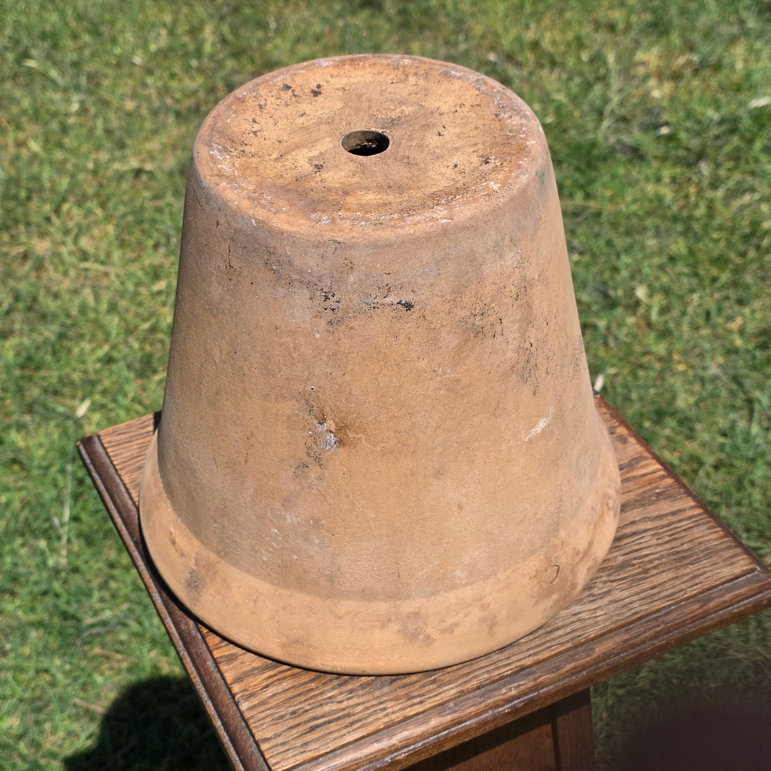 Vintage Italian Terracotta Planter Pot 10" Heavy Aged Patina Garden Italy Round