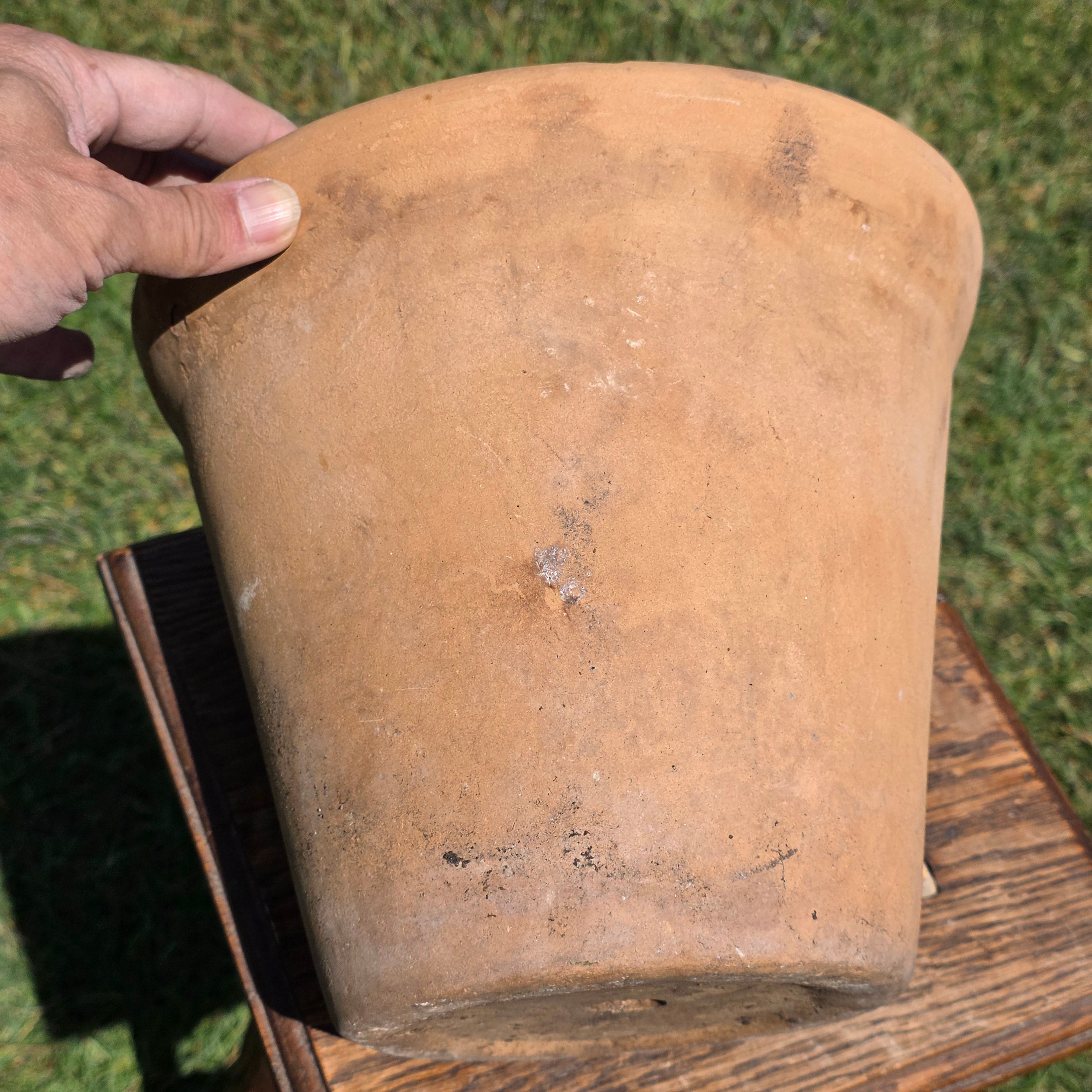 Vintage Italian Terracotta Planter Pot 10" Heavy Aged Patina Garden Italy Round