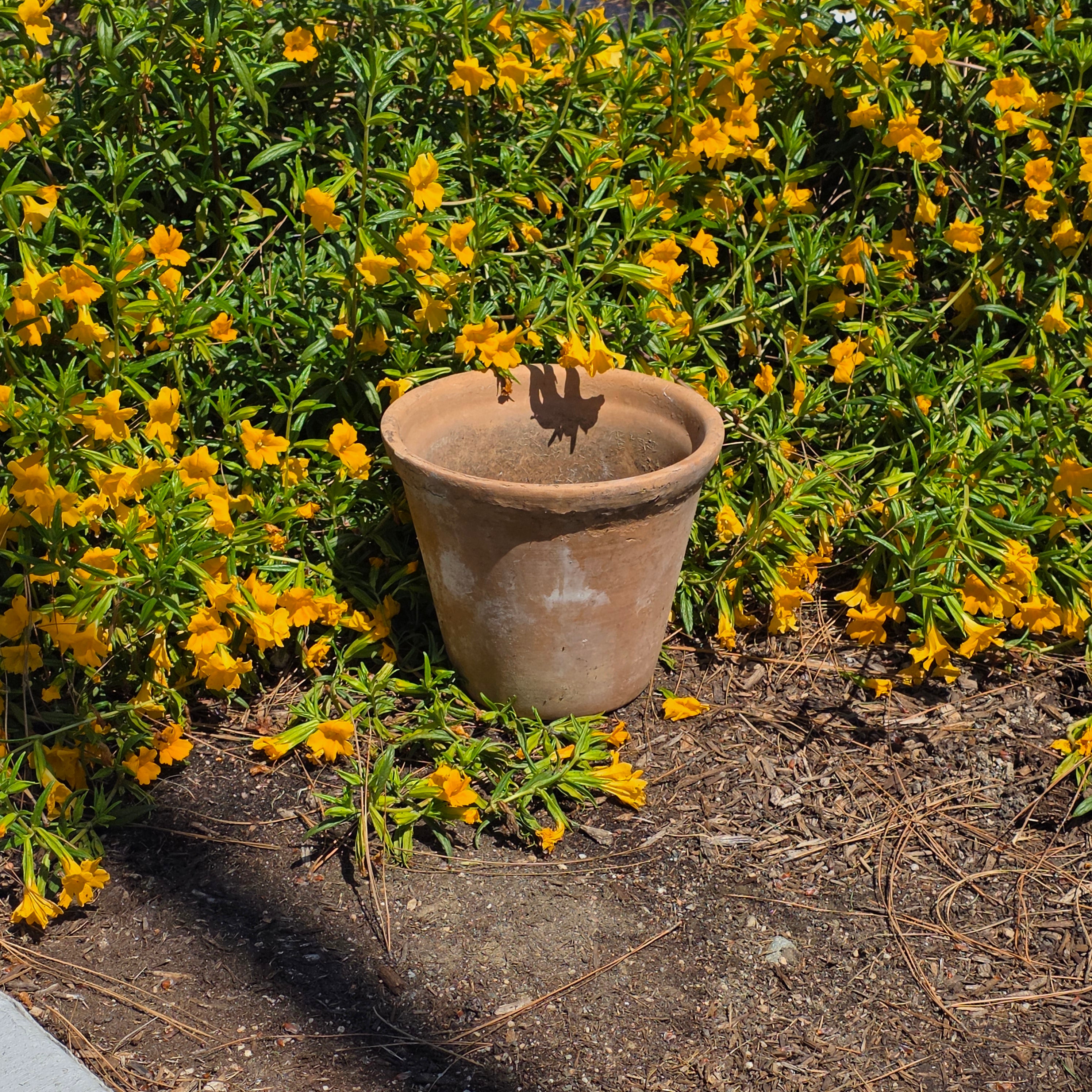 Vintage Italian Terracotta Planter Pot 10" Heavy Weathered Patina Italy Garden