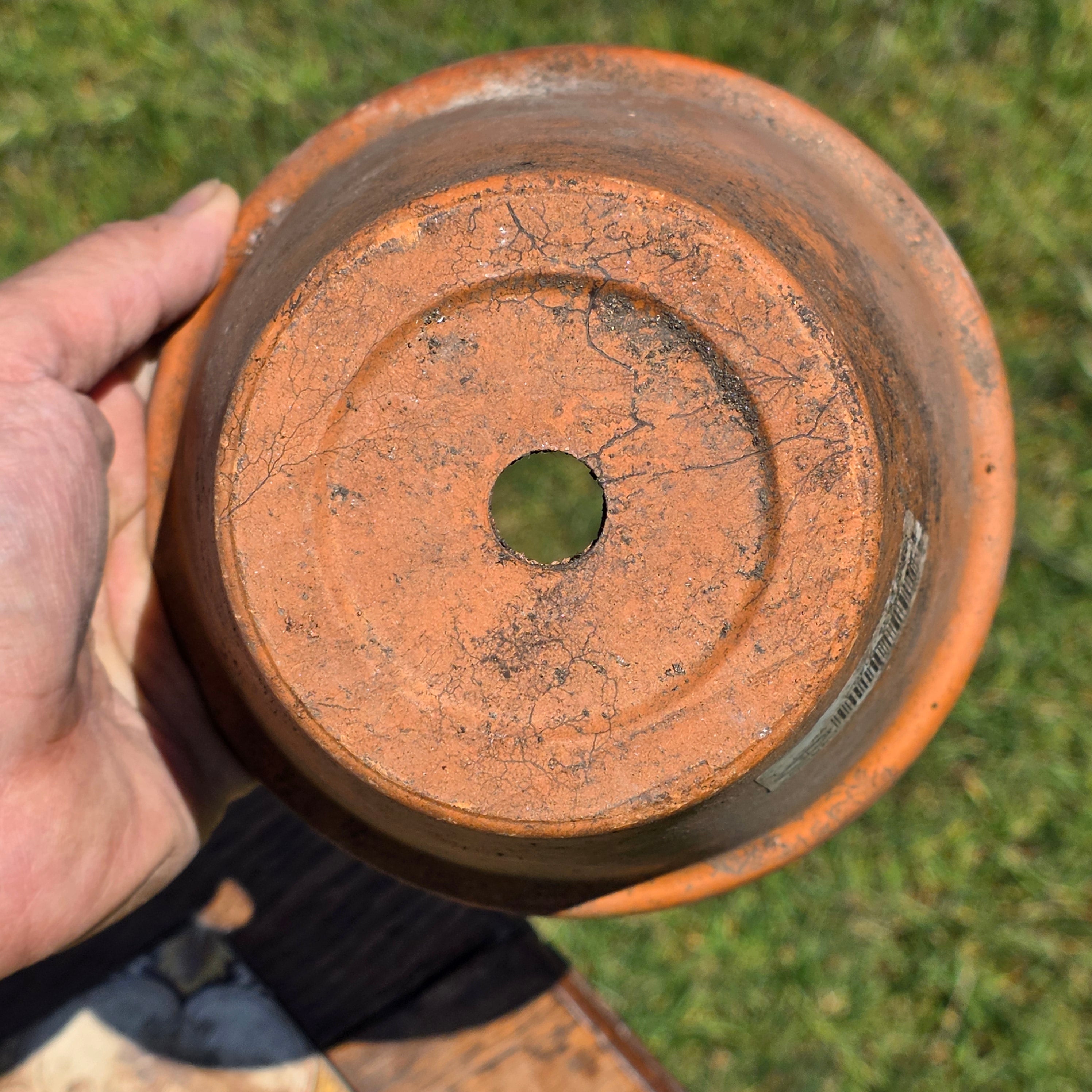 Vintage Deroma Italy Terracotta Planter Pot 6" Aged Patina Garden Italian Clay