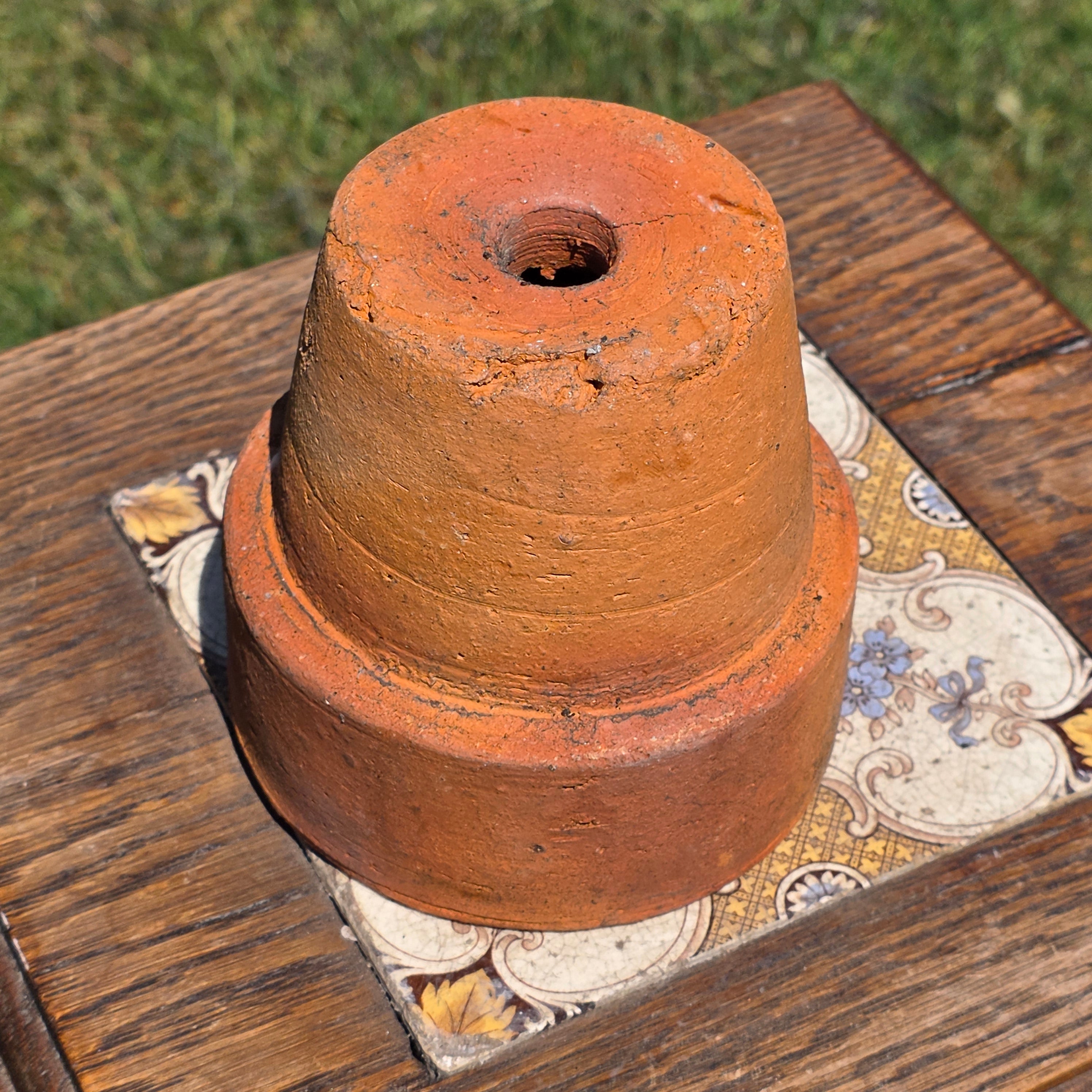 Vintage Italian Terracotta Planter Pot High Fired Heavy Clay 4.5" Garden Italy